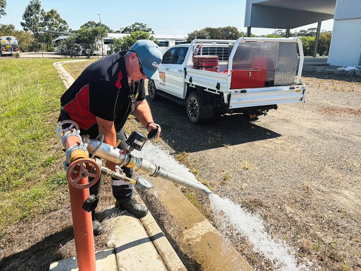 Checking flow of the fire hydrant