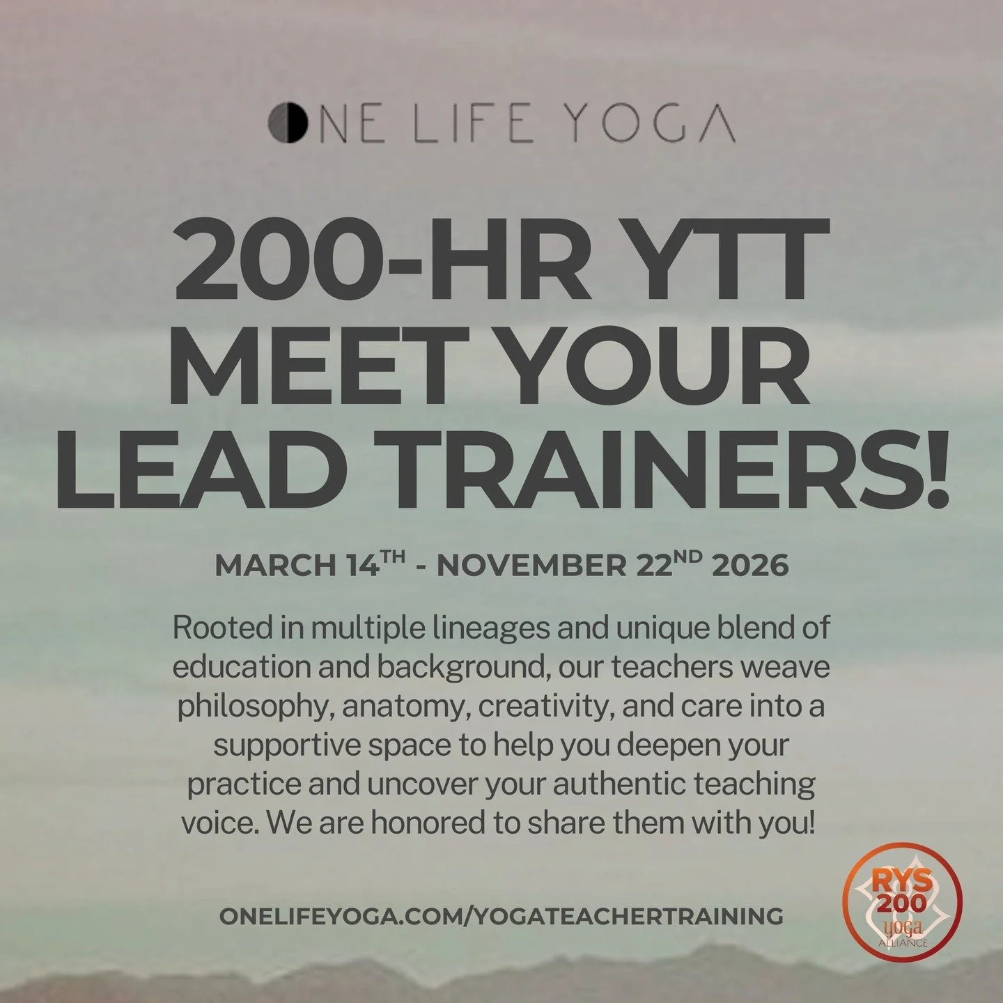 Meet Your 2026 YTT Trainers! 🤩

These faces surely are familiar but swipe for our trainer bios! With a unique blend of background and education, we're so honored and excited to share this group with you. 
 
Want to learn more? Come by one of our Yog