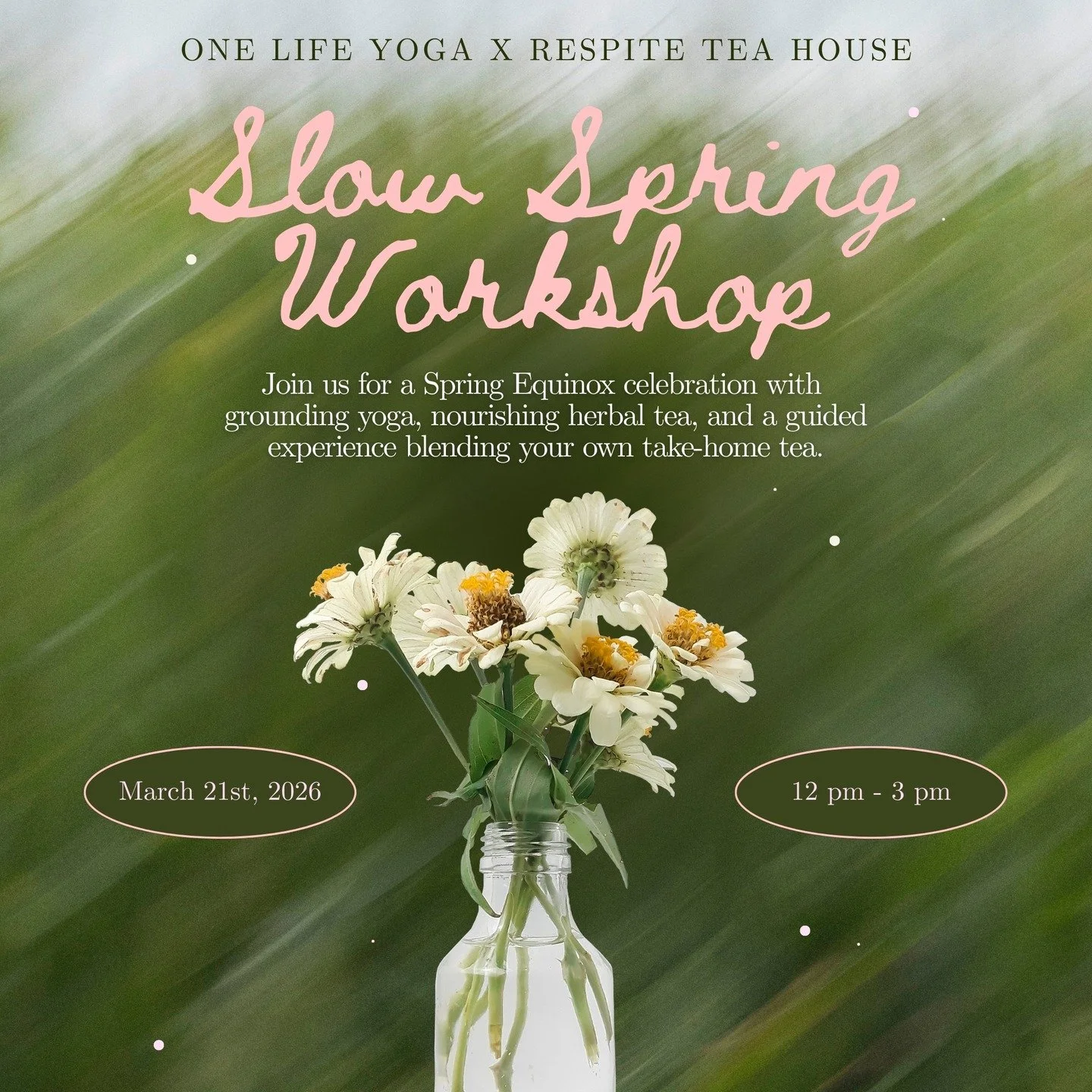Join us for a Spring Equinox Celebration with yoga, tea, and herbal ritual.

Connect with your body, breath, the season, and plant spirits with a nourishing afternoon led by Lizzie Pereira Samadi and Brooke Burgstahler. Ease into the seasonal shift w