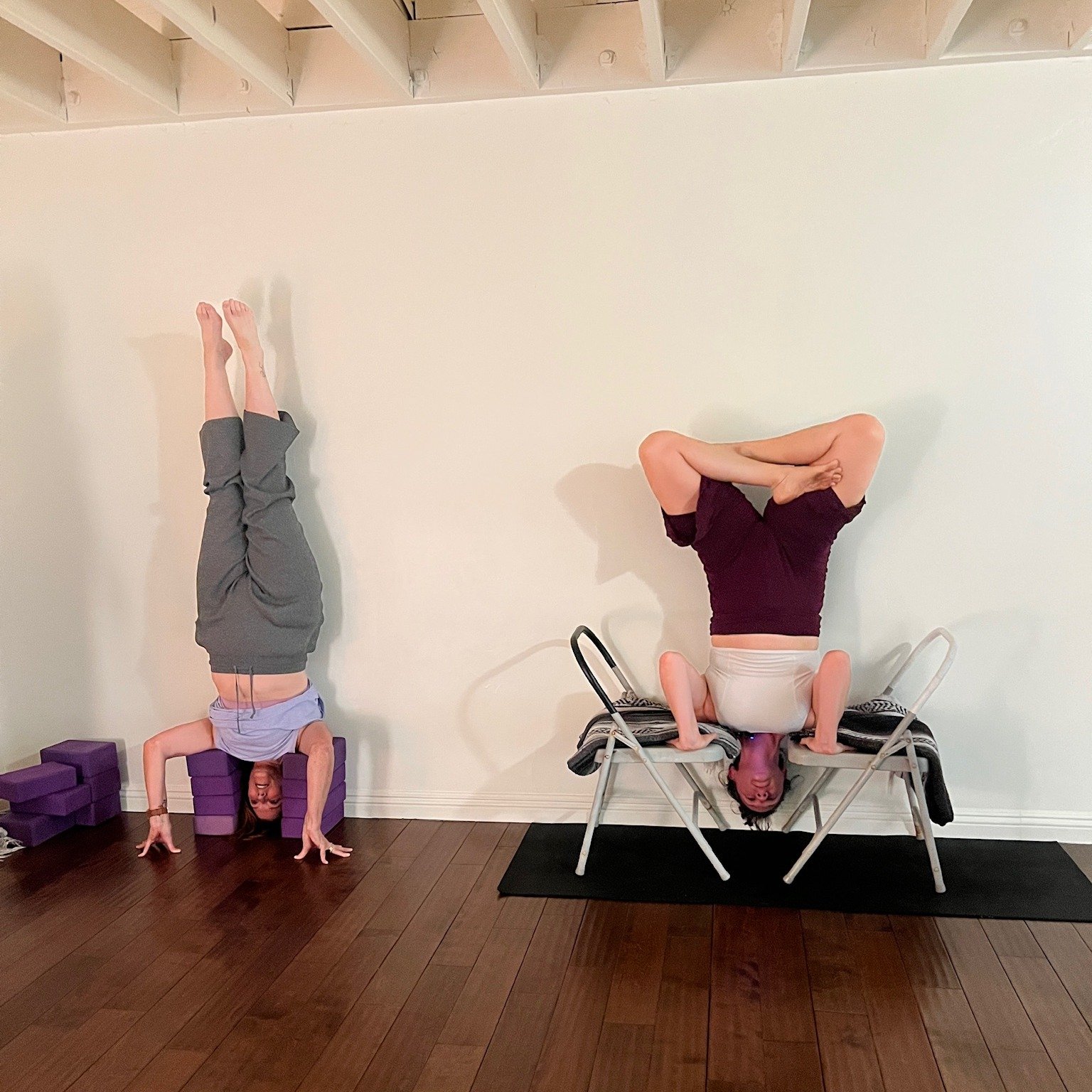 We flipped our perspective over the weekend. 🔃

We played with inversions, props, and explored what it means to feel supported physically and mentally. Adding props doesn&rsquo;t just adjust the pose; it can completely shift how you meet your practi