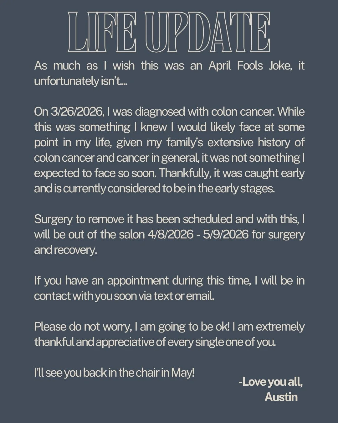 Life Update. Love you guys 🫶🏻