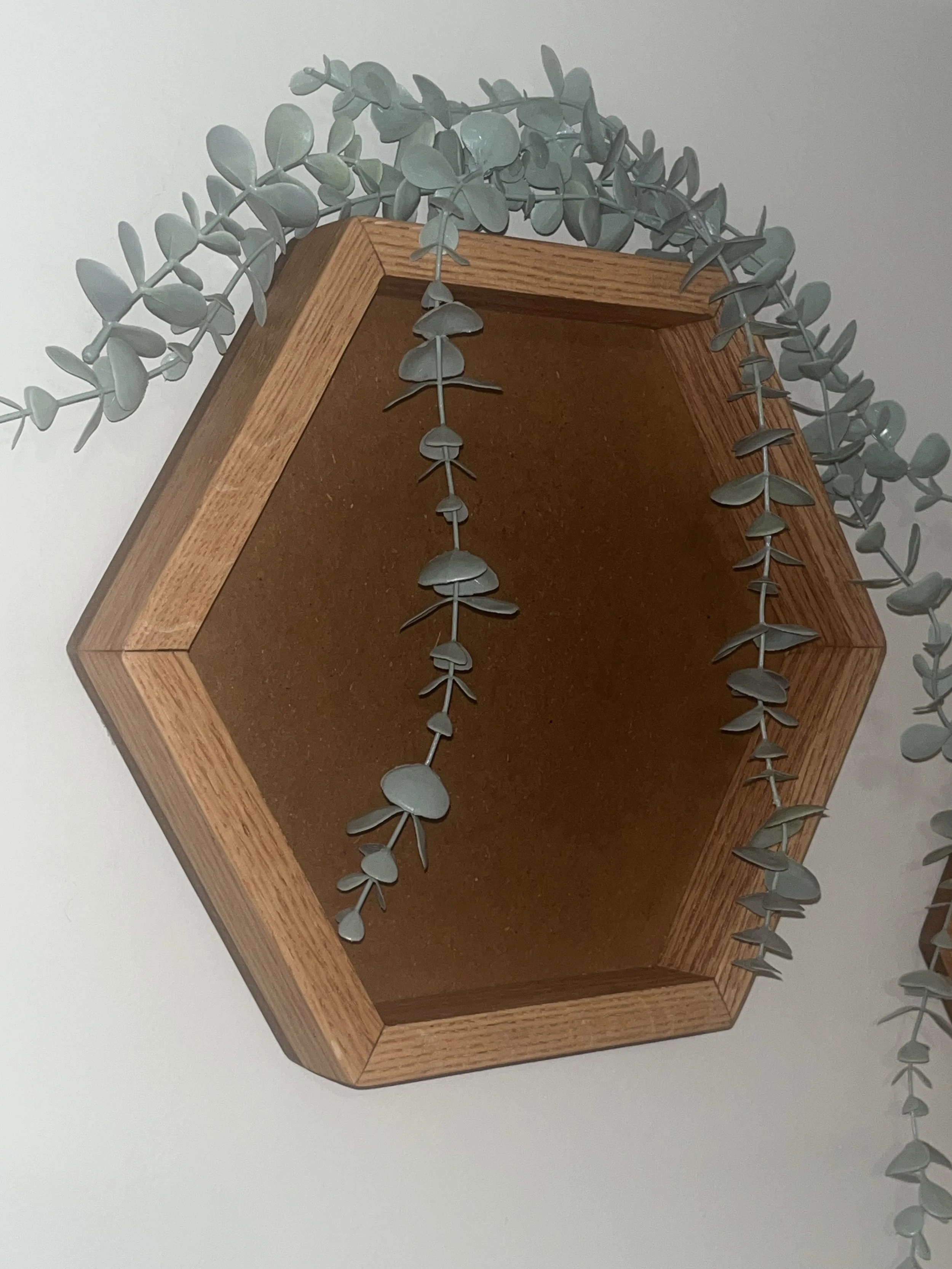 Solid Oak Hexagonal Wall Decor