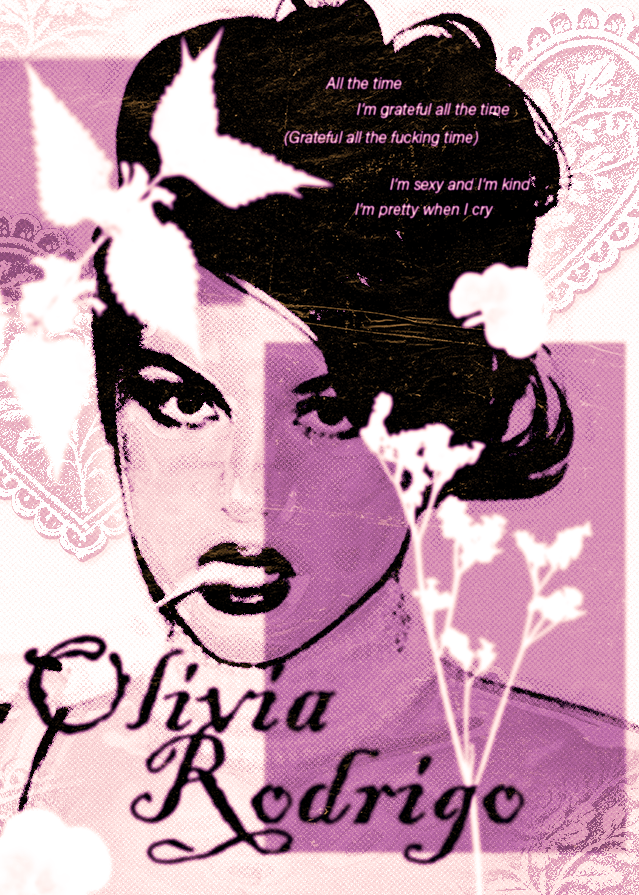Oliva Rodrigo Poster: I created this artist poster to experiment with overlays and effects on Photoshop.
