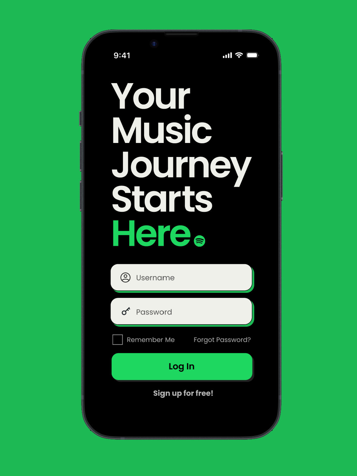 Spotify Redesign: Another class project, this assignment required me to redesign a popular music app for a 60+ age demographic. Click through the prototype at the link.