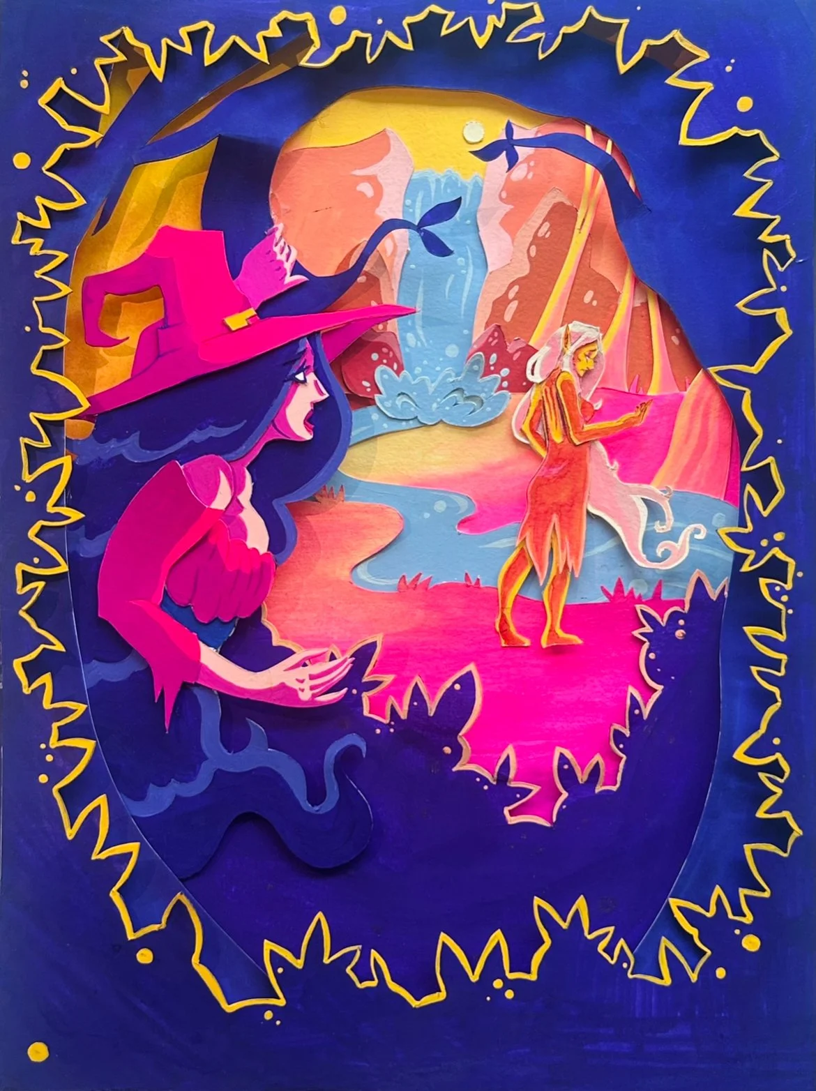 Yearning (Cut Paper, Gouache, Illustration Board)