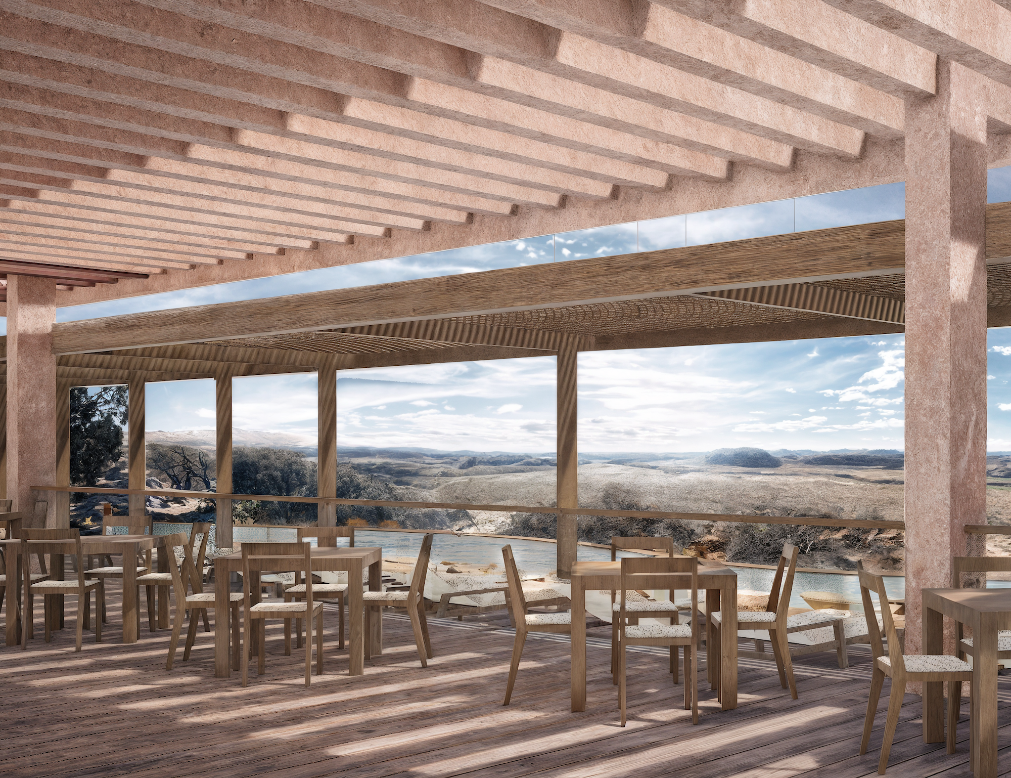 Camp Korongo Pool Terrace View