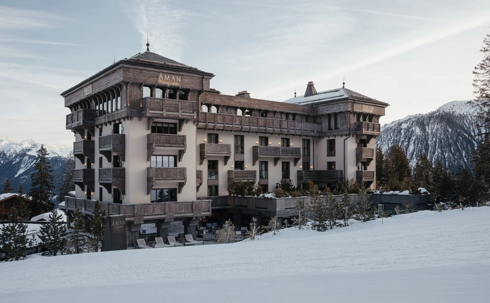 Aman Le Mélézin in France, in the snow