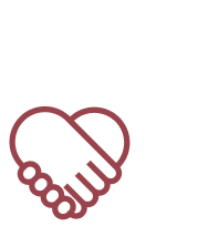 Outline of two hands forming a heart shape