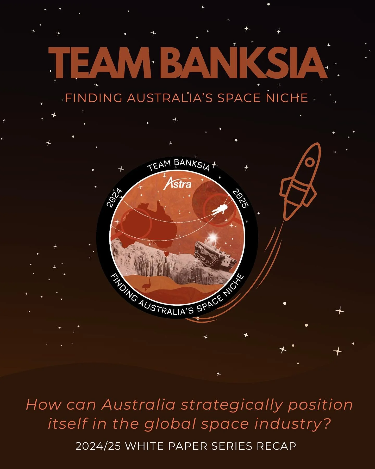 Taking it back to our last white paper series! The 2024/25 Team Banksia explored how we can find our &lsquo;space niche&rsquo;. 

An excerpt from the executive summary of the white paper: &ldquo;While Australia takes pride in her Apollo-era contribut