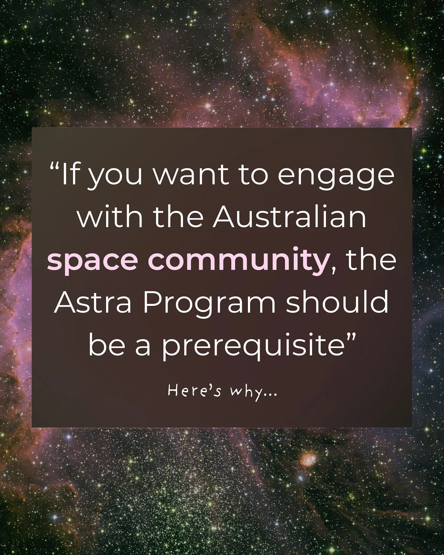 Thinking about applying for the Astra Program? Our applications remain open until November 9th! Swipe through to see what our past participants have been saying about Astra.💫