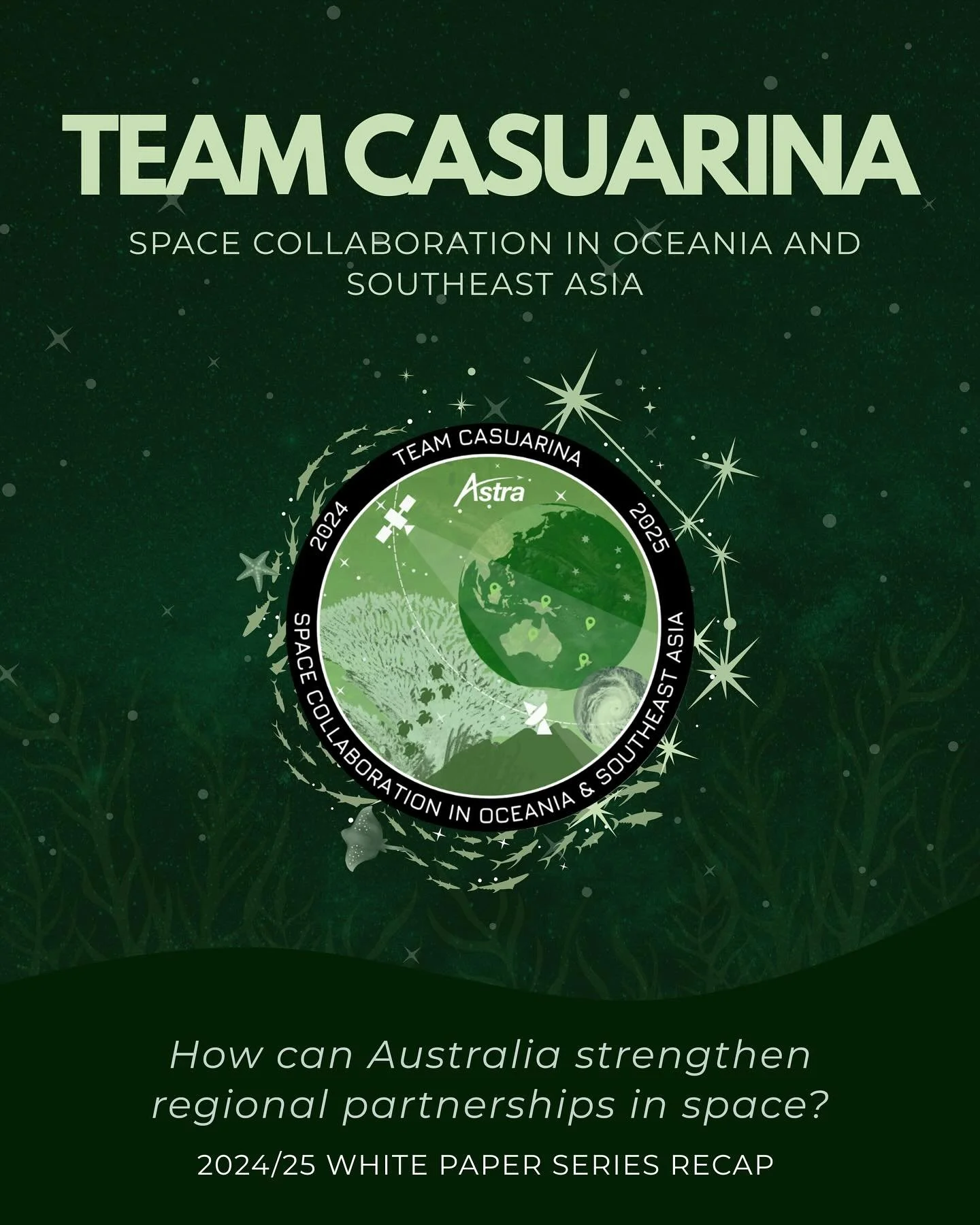 Taking it back again to our last white paper series! The 2024/25 Team Casuarina explored how Australia and its regional neighbours can enhance space sector cooperation to address shared challenges and promote sustainable development and sustainabilit