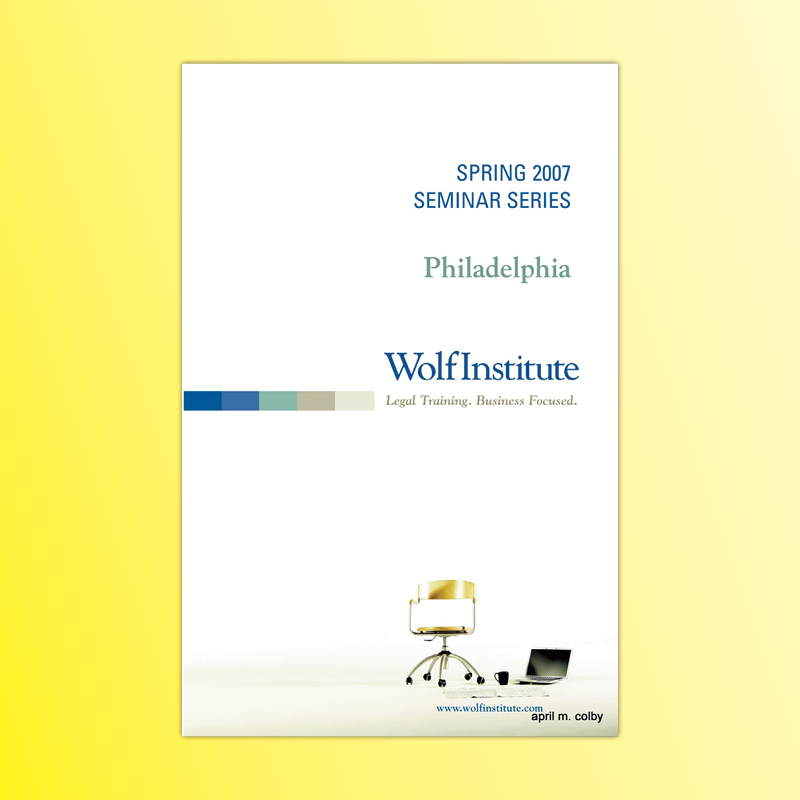 Brochure and programming agenda for a specific training seminar conducted by the WolfInstitute. 