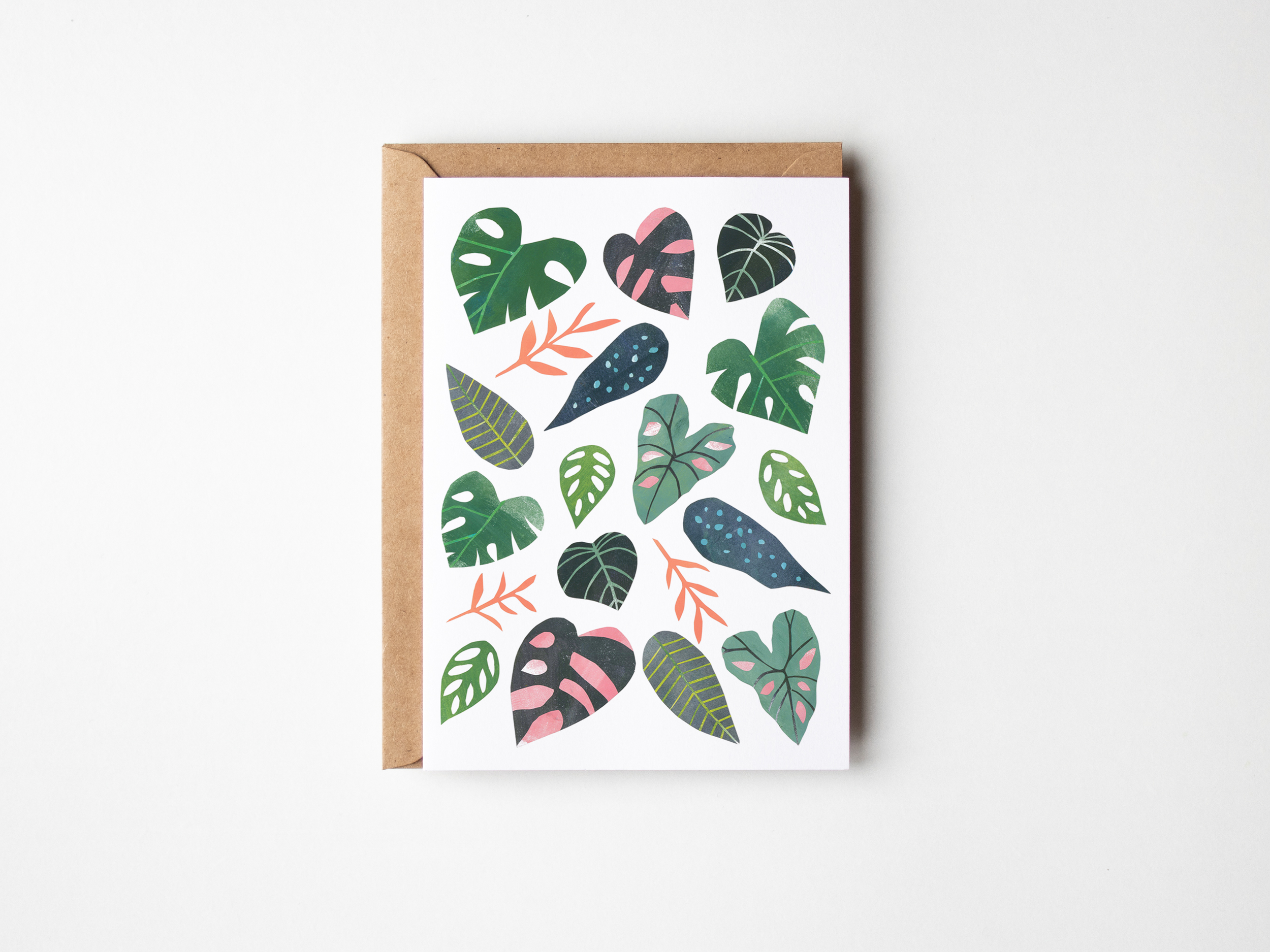 Leafy Scatter (peach) - Art Card