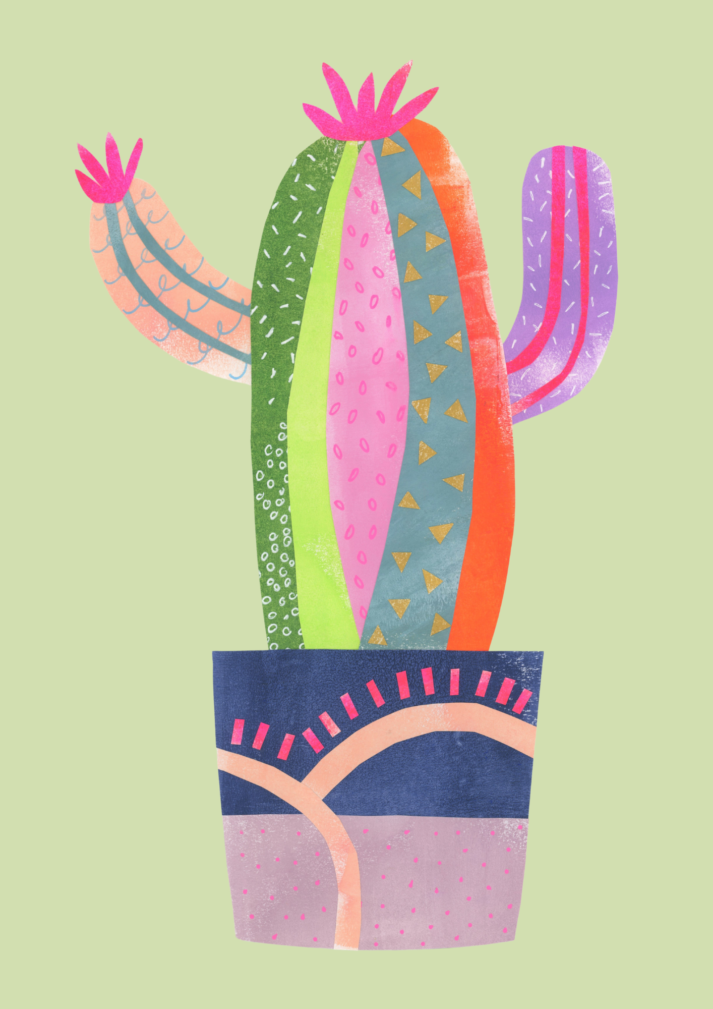 Quirky Cactus III - A4 Standard Print