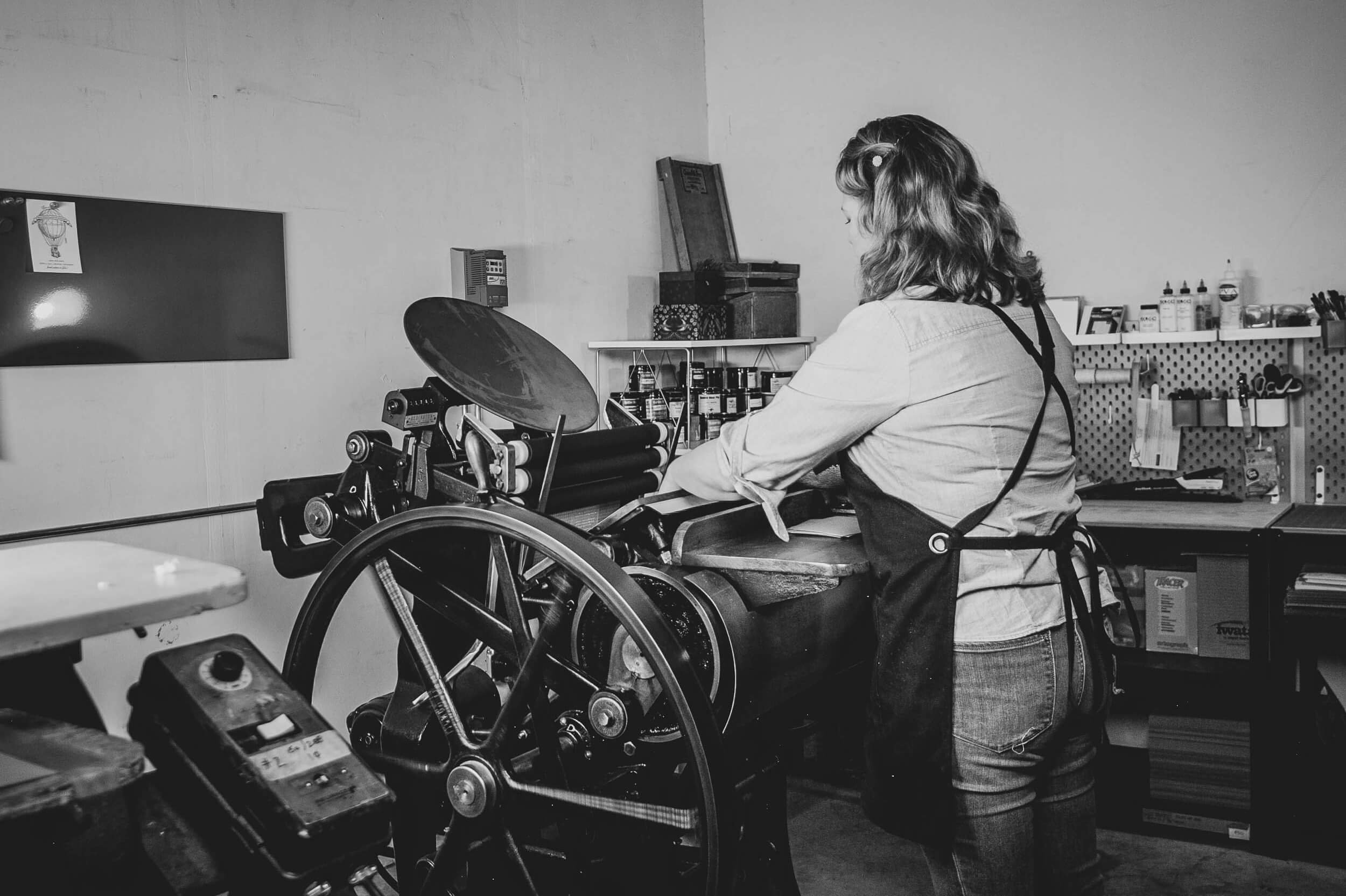 Letterpress studio of House Fourteen run by Amy Feiman