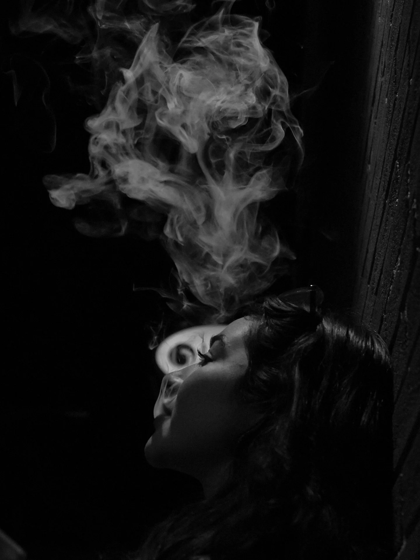 Whispers in the night 🤫 
Little smoke shot action to kick off my black and white series 🖤🤍

#theSirensArchive #BWPhotography #SmokeArt #MoodyVibes #BlackAndWhiteMagic #ArtisticVision #EditorialPhotography #DarkAesthetic #CinematicMood #Photography
