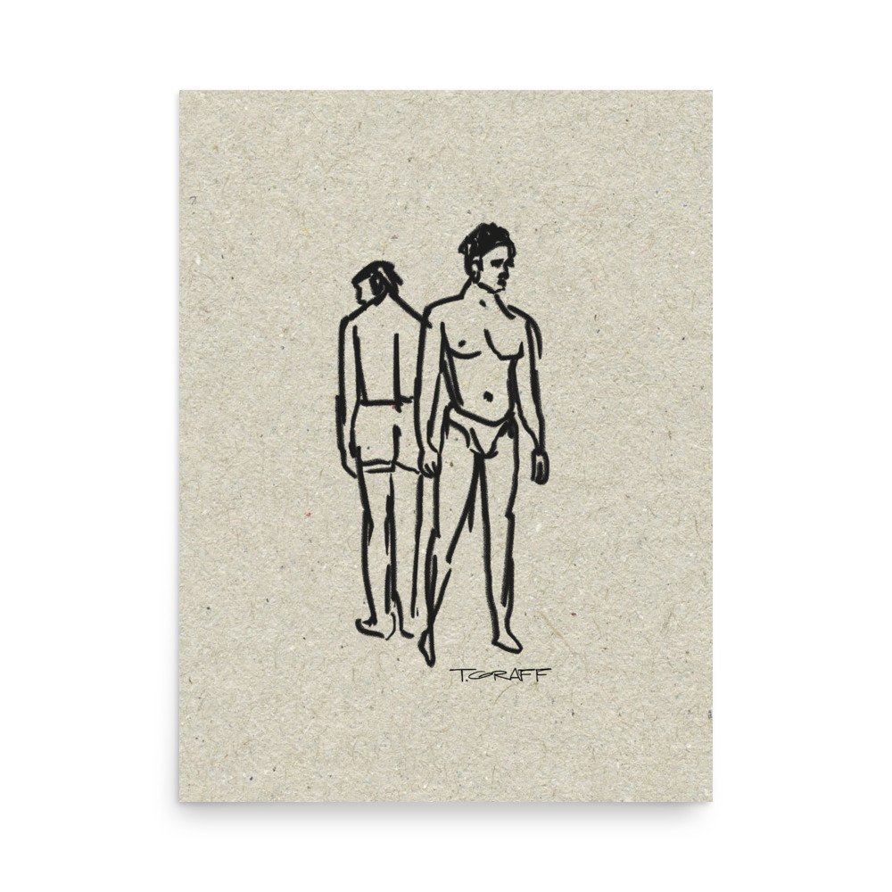Boundaries - Art Print (Brown Paper Background)