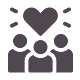 Icon of a heart surrounded by four people representing love and community.