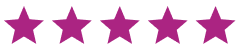 Five purple stars against a transparent background