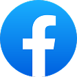 Facebook logo with a blue circle and white lowercase 'f' in the center.