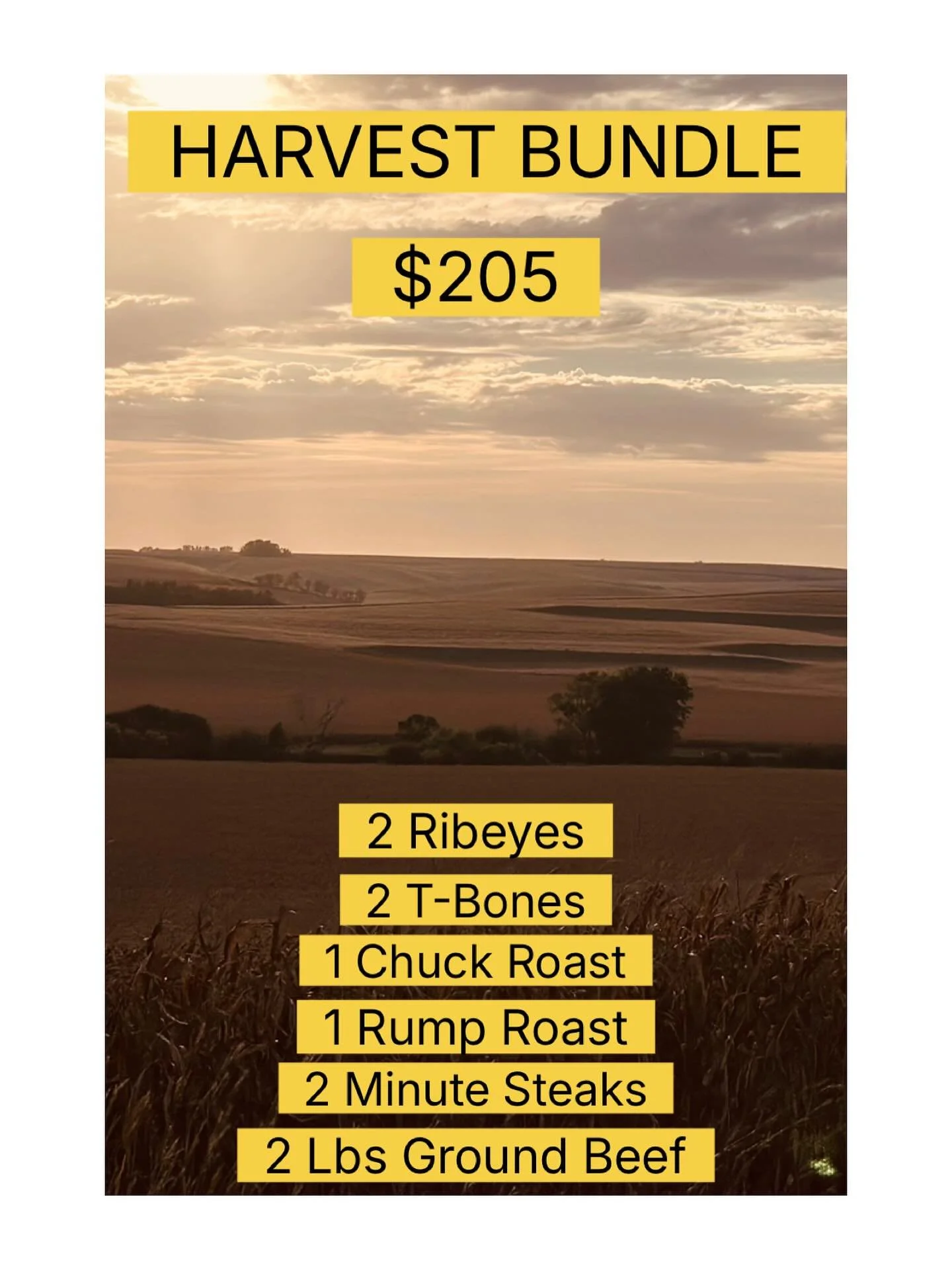 HARVEST BUNDLE $205

Harvest is in full swing, let us fill your freezers with locally raised, farm fresh premium Red Angus Beef! 

#harvesttime #iowaharvest #supportlocal #homegrown #farmfresh #knowwhereyourfoodcomesfrom
