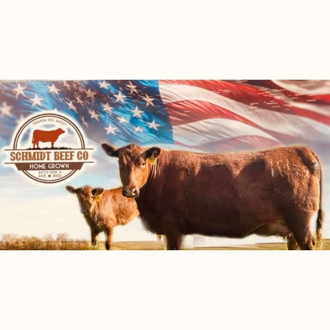 Home grown, premium red angus beef. 
From our farm to your table&hellip;Let us help you feed your family locally grown beef and know exactly where your food is coming from! 

All orders now through Sunday receive a free Patriotic Schmidt Beef Red Ang