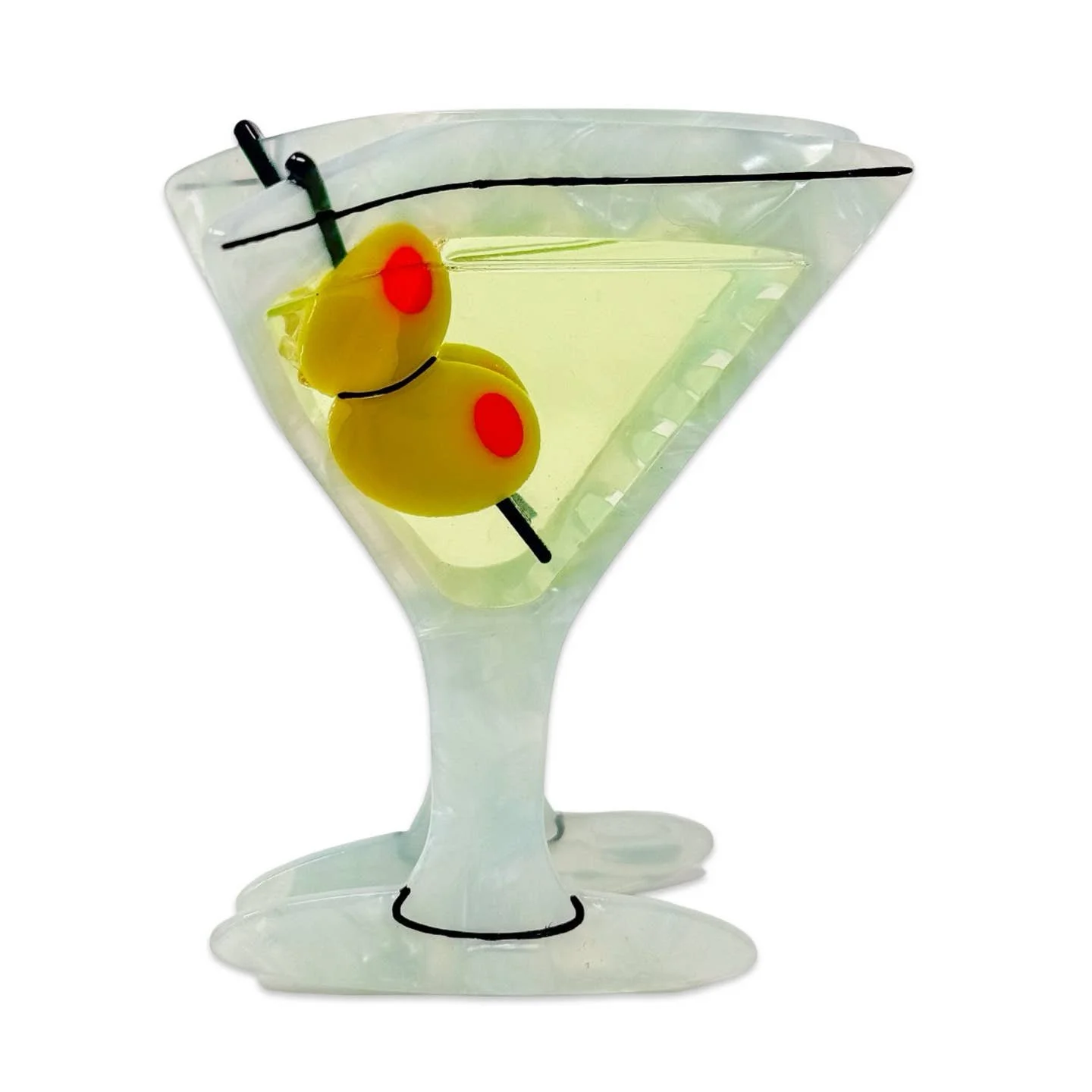 Large Martini Hair Claw.jpeg