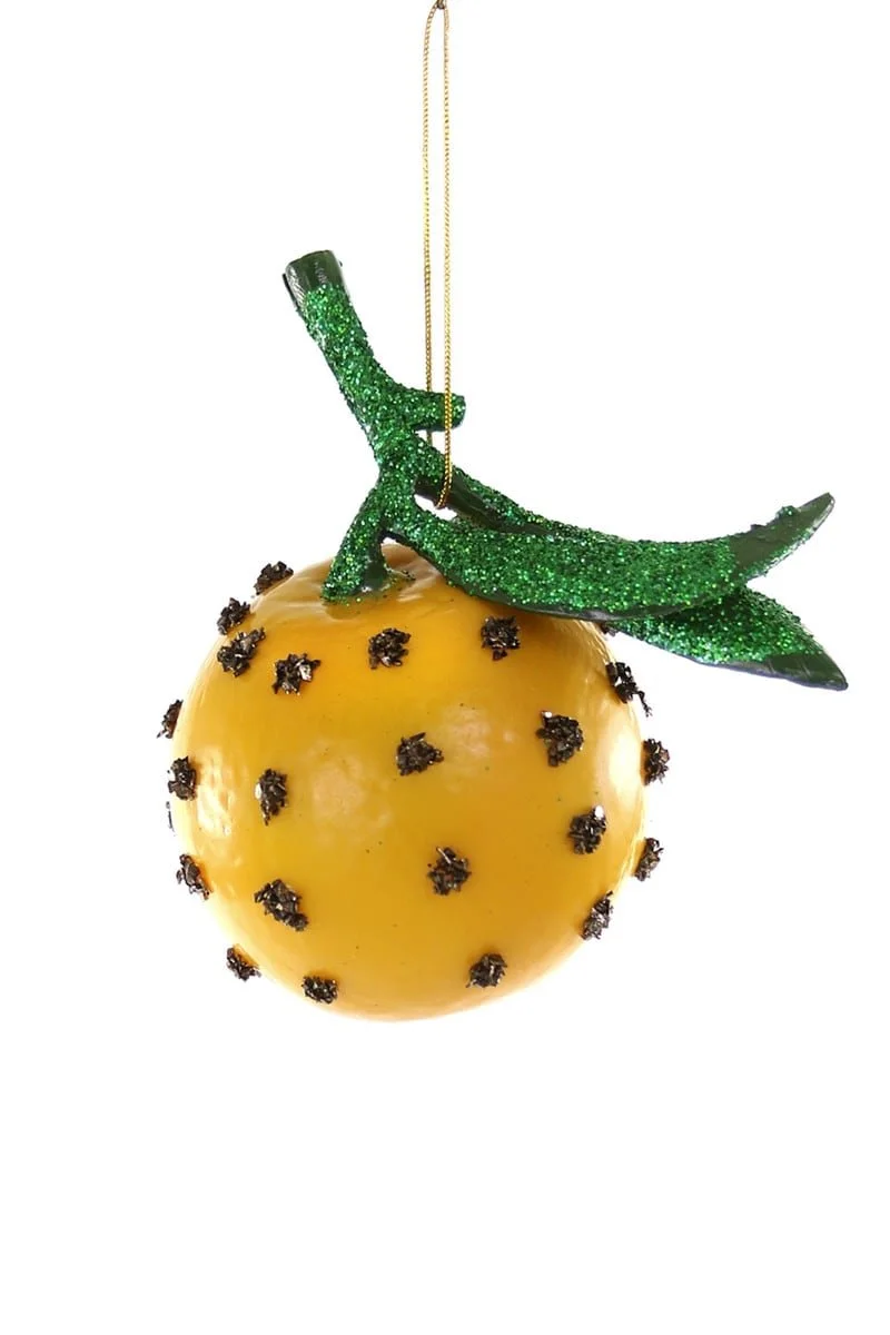 Orange Pomander Glass Ornament