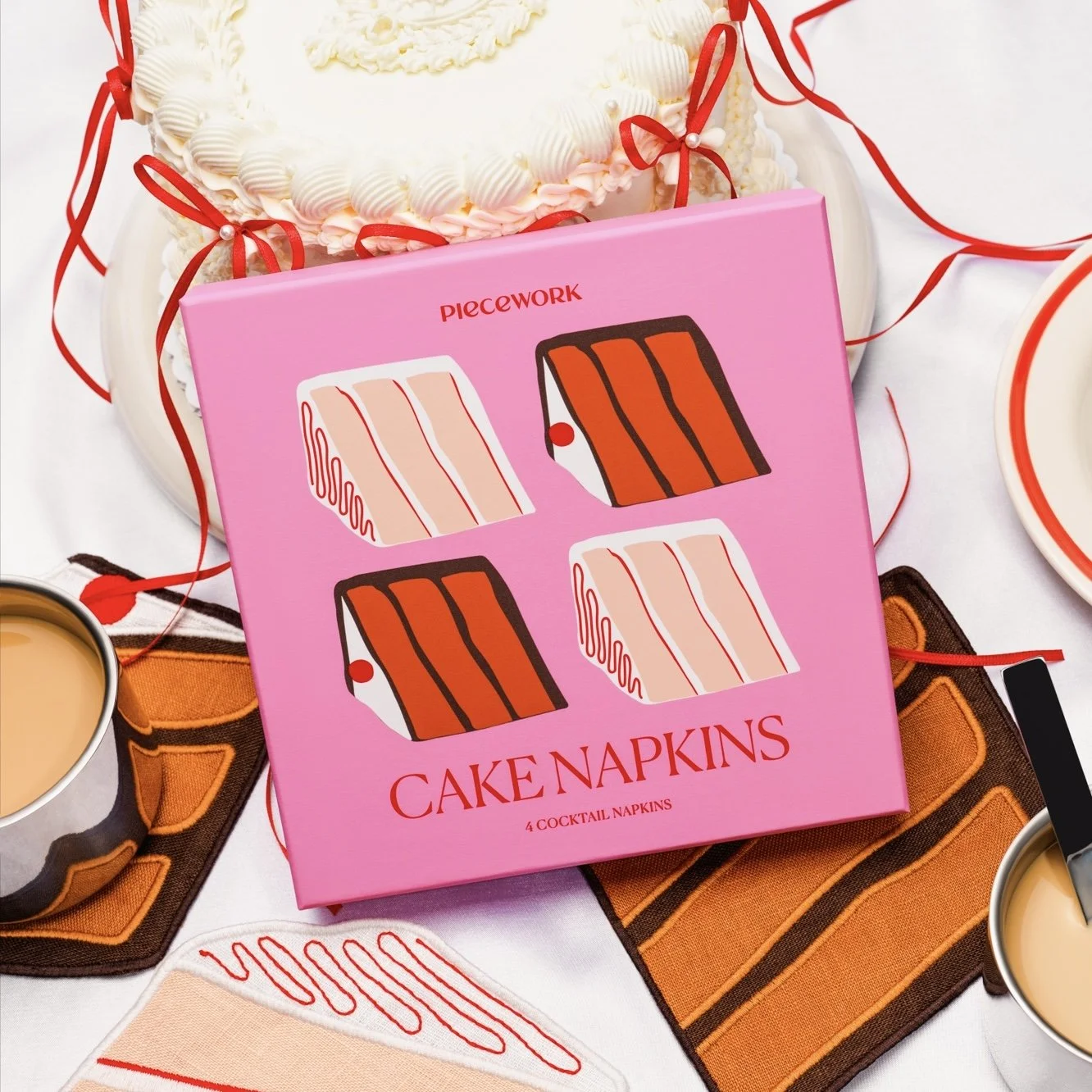 Cake Linen  Cocktail Napkins | Set of 4