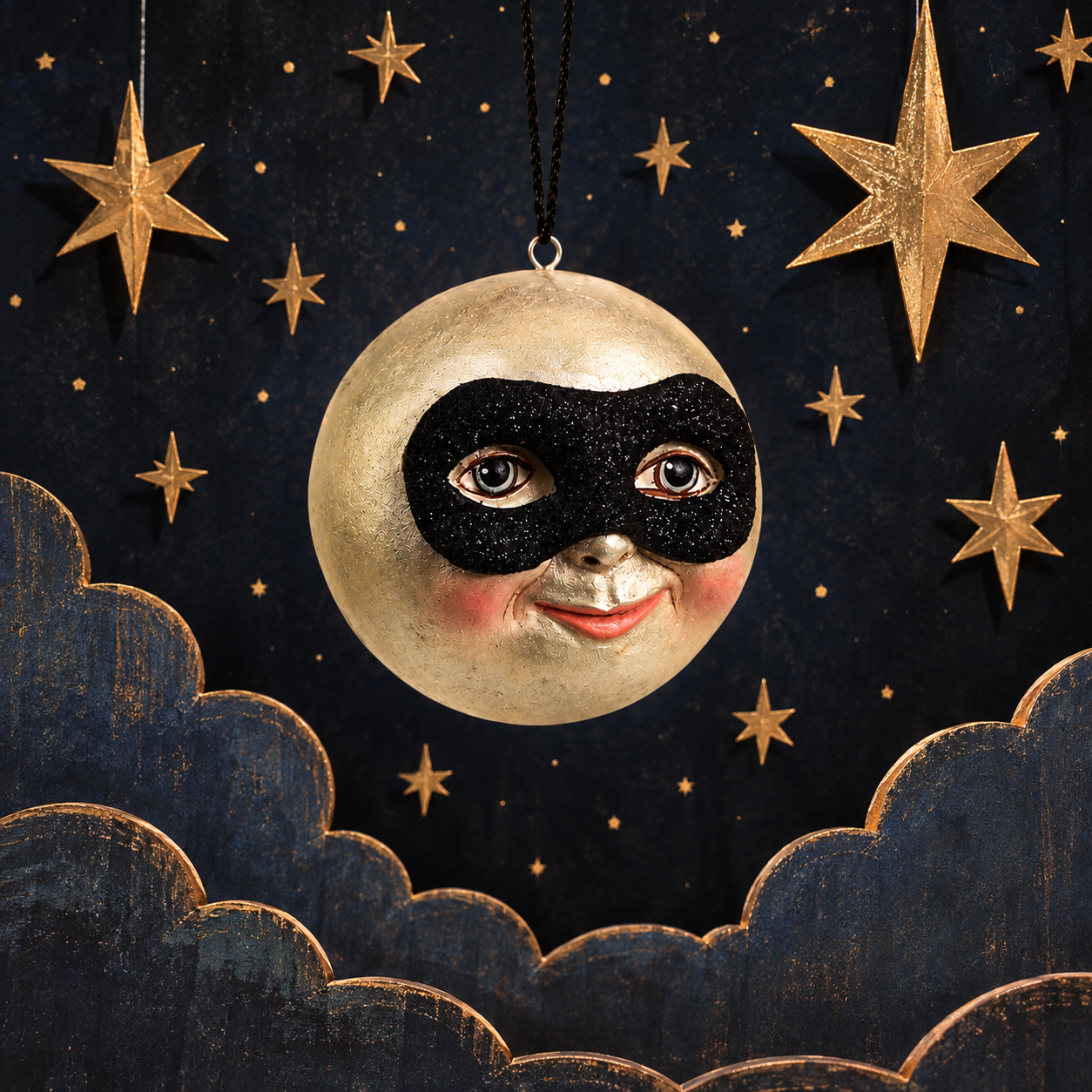 Masked Moon Ornament