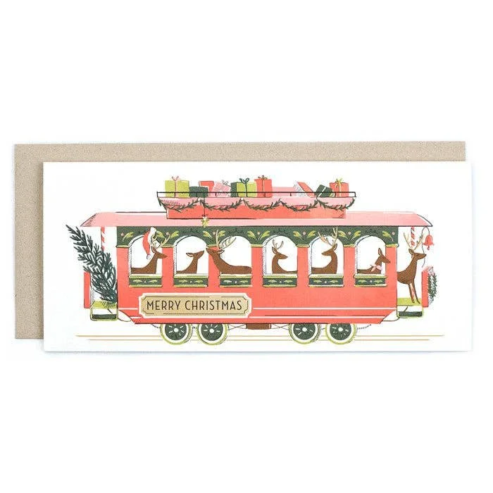 All Aboard Christmas Trolley Card Set