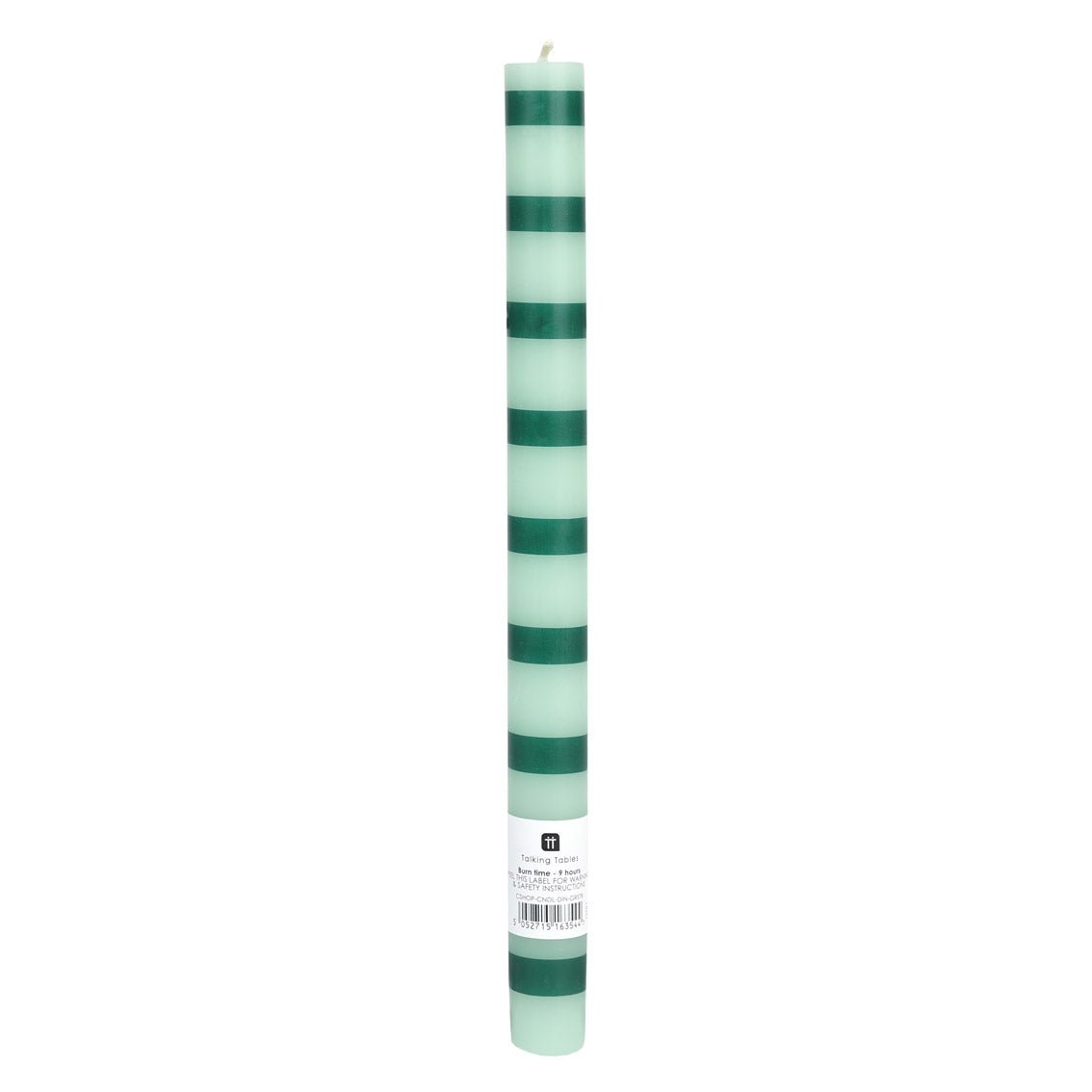 Whimsical Green Striped Candle | Sold Individually