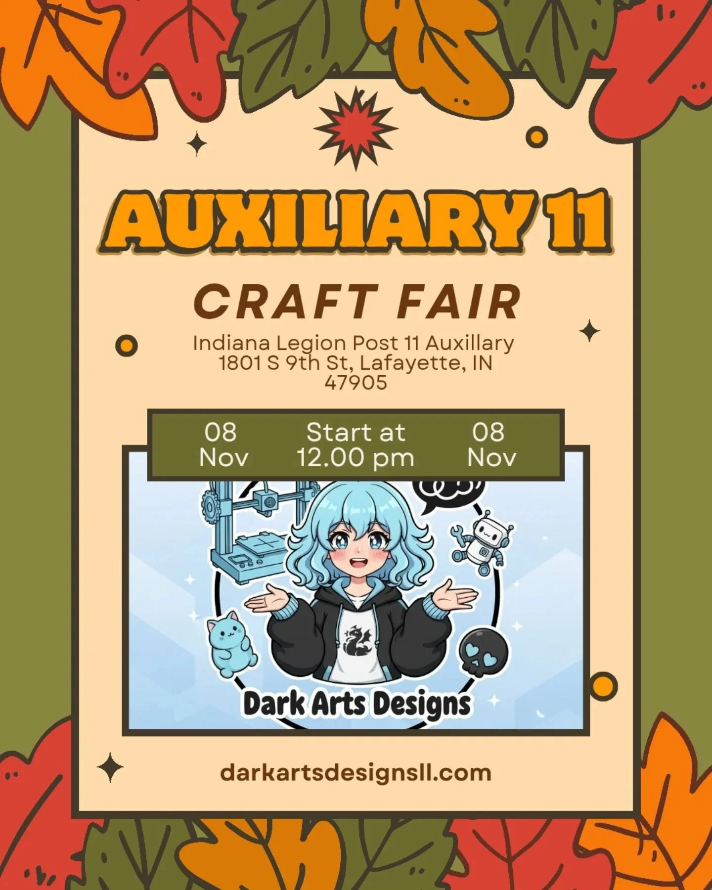 Come see us Saturday November 8th at the American Legion Post 11 Auxiliary! It's going to be a great time and great food! Come support the veterans and local small businesses ~

#craftfair #shoplocal #shopsmall #supportlocal #americanlegionpost11