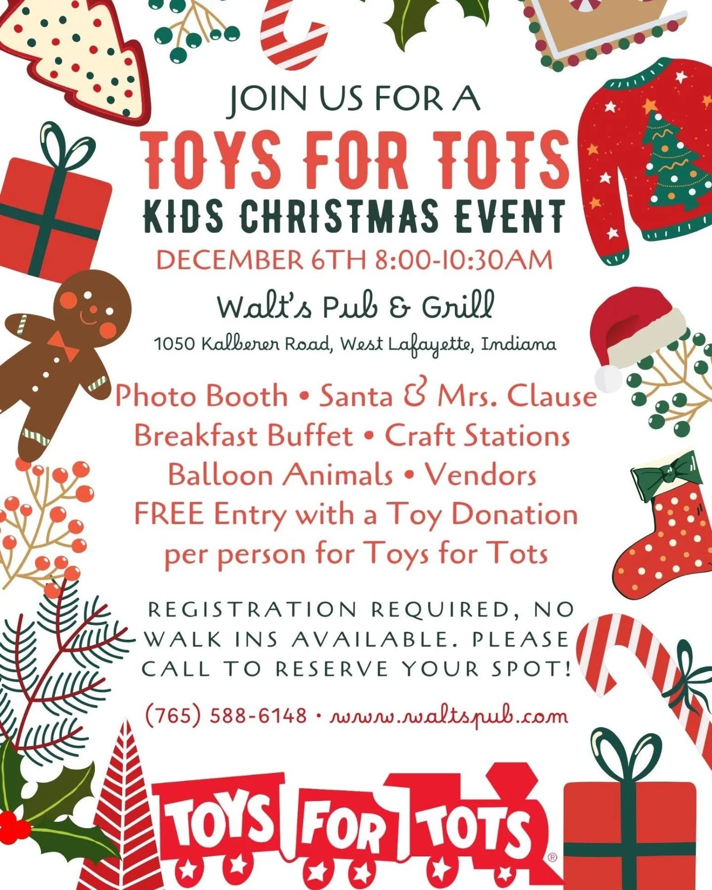 We have been really busy lately 😅 and I'm terrible at posting consistently on social media...

BUT we are so excited for our upcoming events! 

Our first event is this Saturday (12/6) at @waltspubandgrill . Santa will be there with Mrs. Claus, there