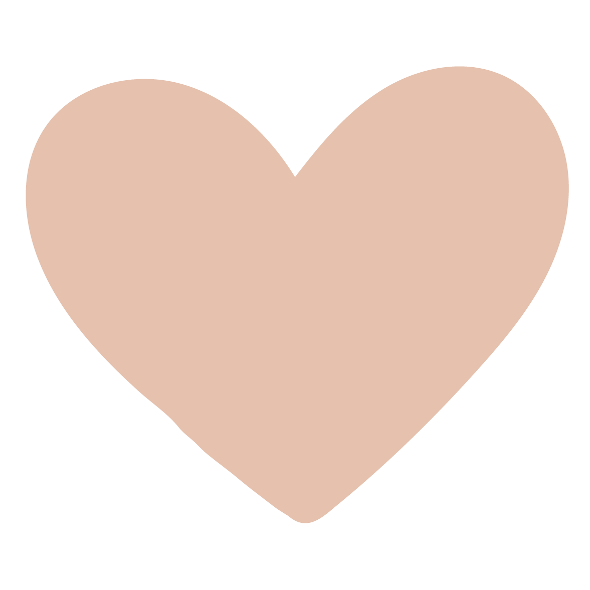 A beige or tan-colored heart shape on a black background.