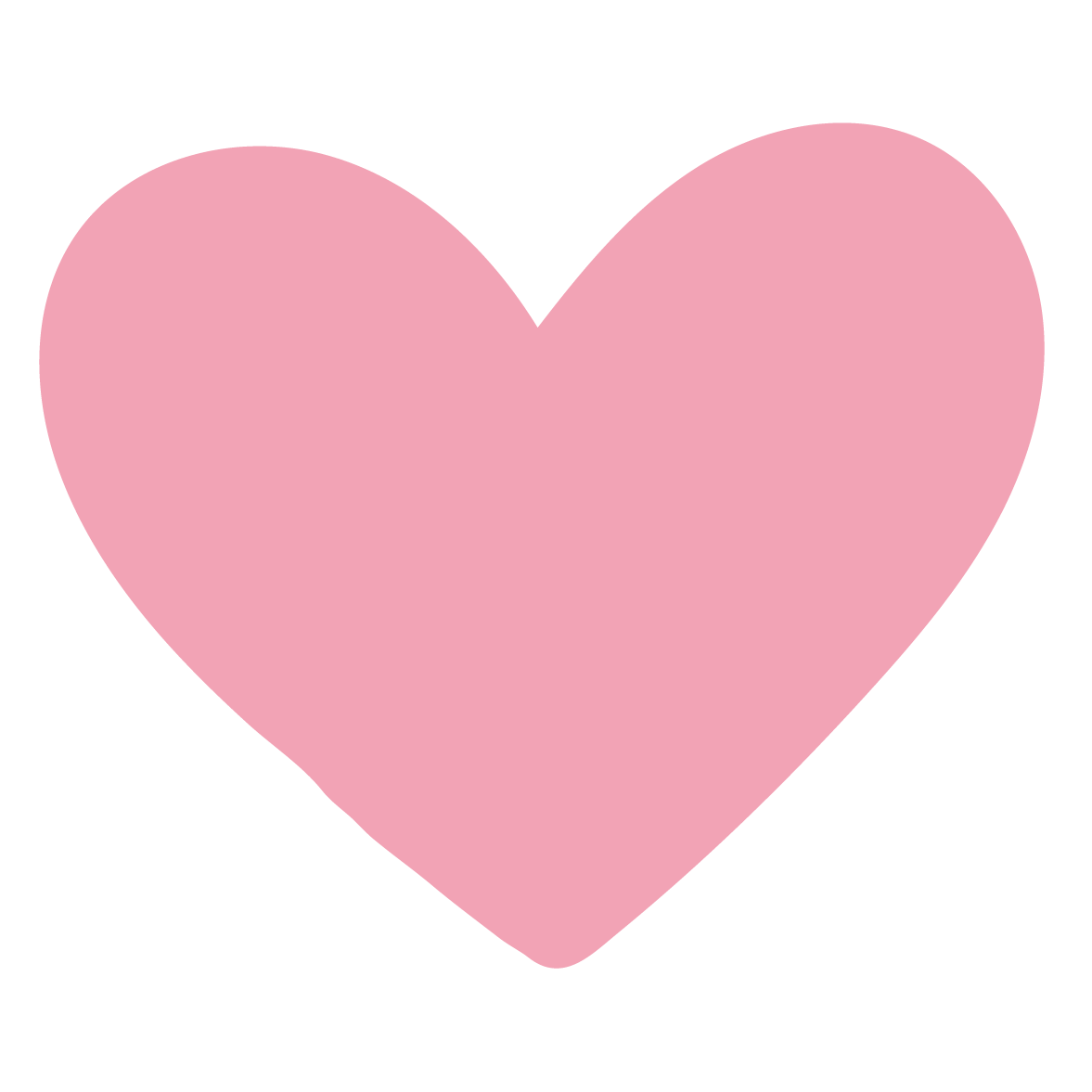 Pink heart shape on a transparent background.