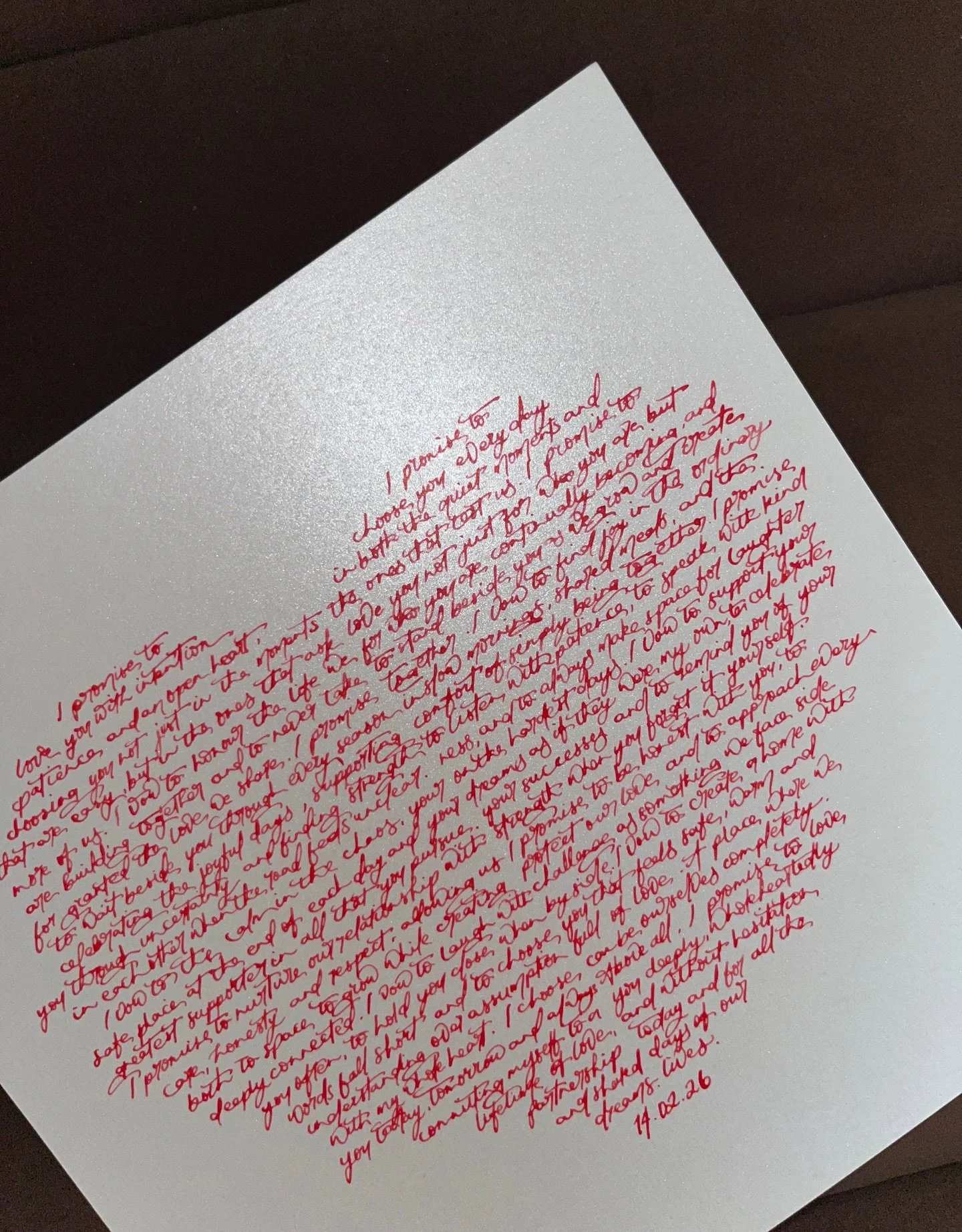 &lsquo;Heart&rsquo; Vows being uploaded tonight, just in time for Valentine&rsquo;s Day ❤️

#valentinesday #weddingvows #couplegift #valentinegift #heart