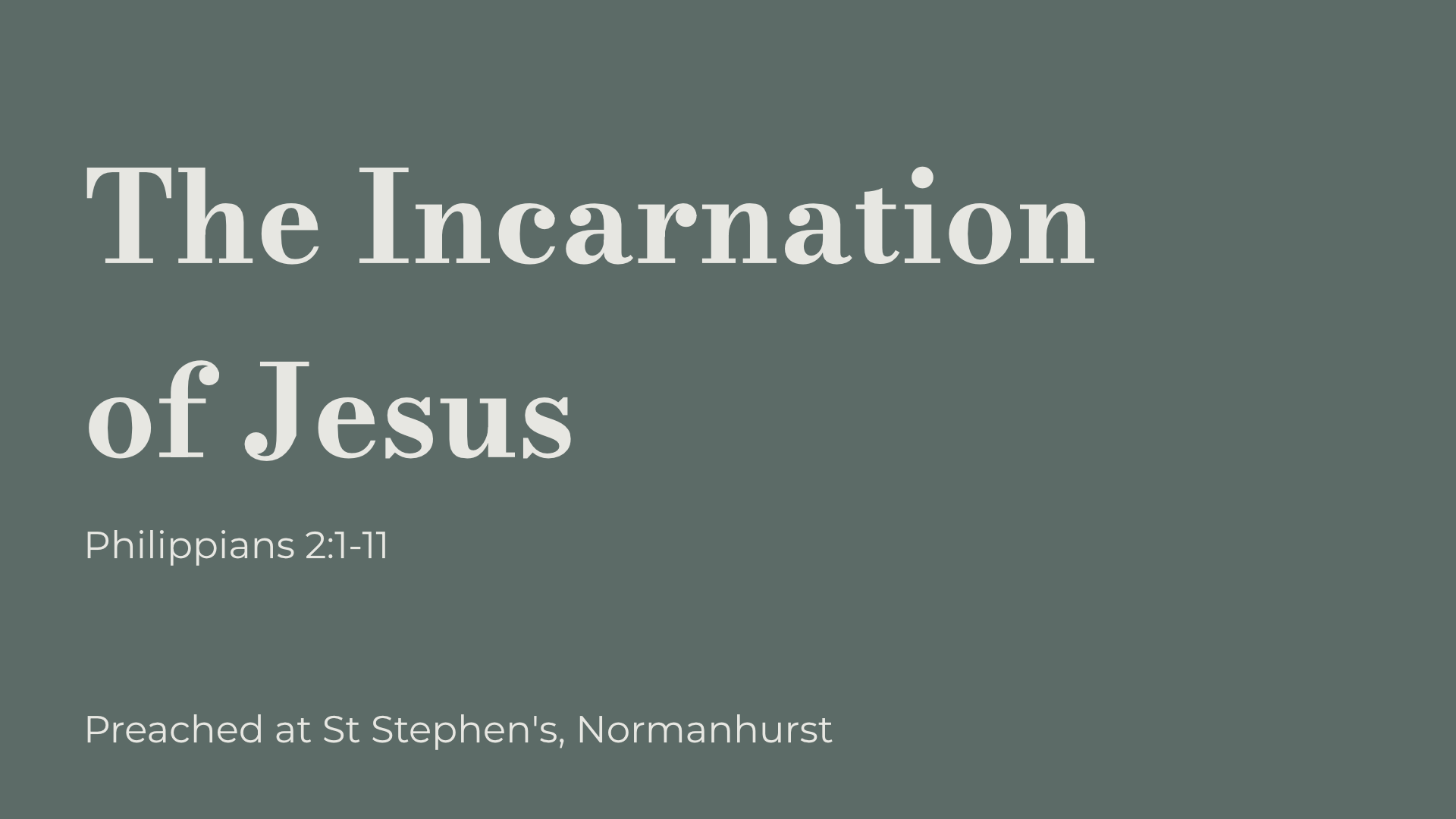 The Incarnation of Jesus