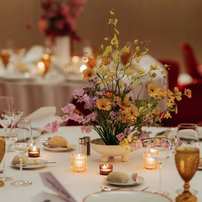 Dinner details

Planning/Design | @atlaseventanddesign 
Photography | @amcrommett 
Florals | @jura.flr 
Bride Hair | @lizzyweinberg 
Makeup | @joannadaniellmua 
Bridal Party Hair | @beautyiconnyc 
Venue | @twahotel 
Band | @elegantmusicgroup 
Video |