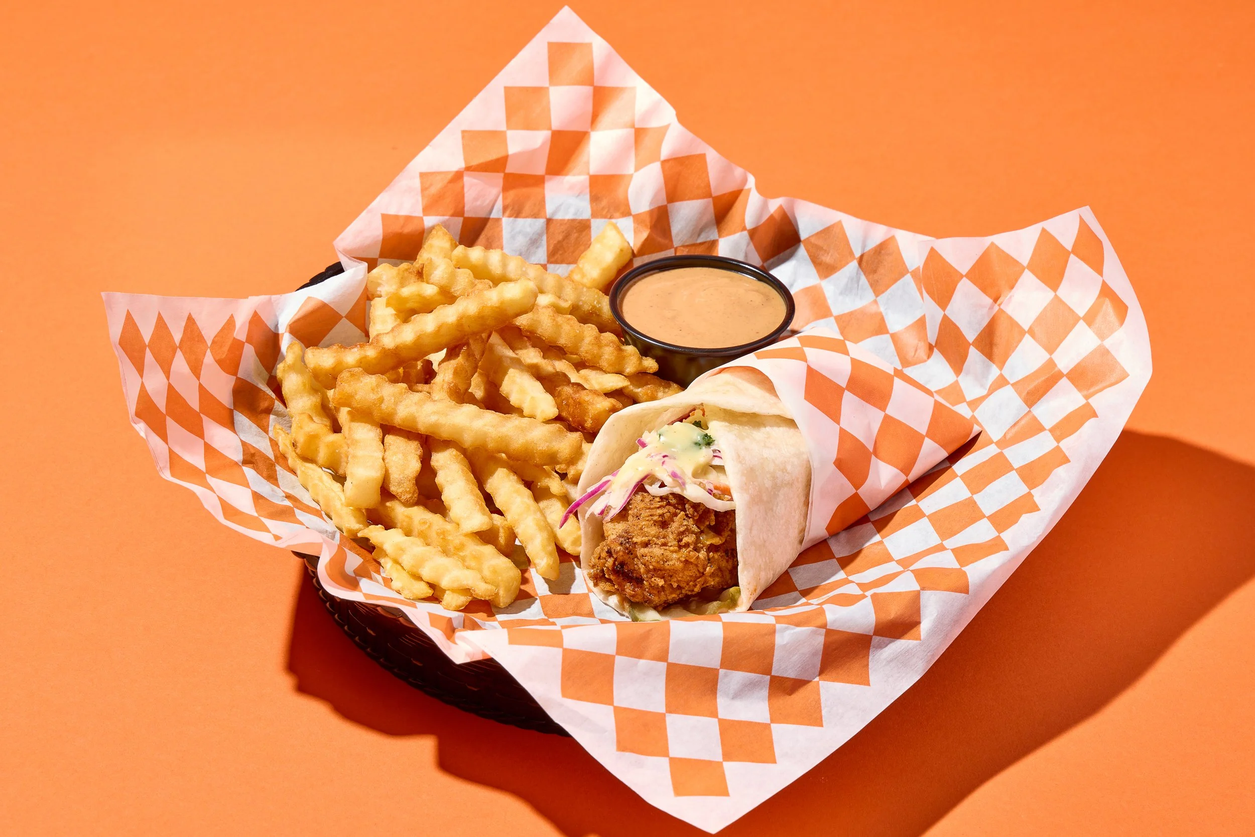 Minnie Bird one-wrap combo with wrap, side, and drink