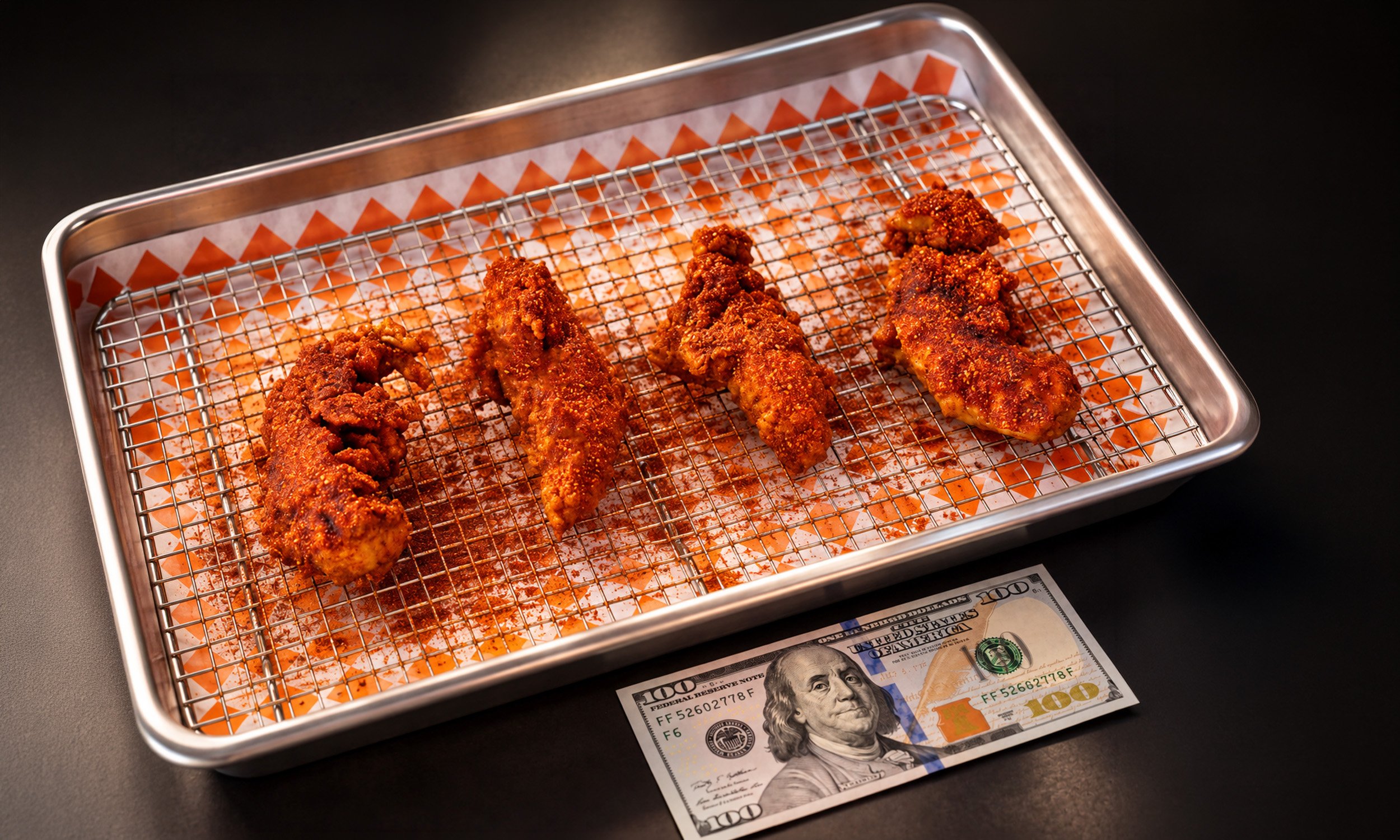 Hot Chicken Roulette: a tray of tenders, one is hot