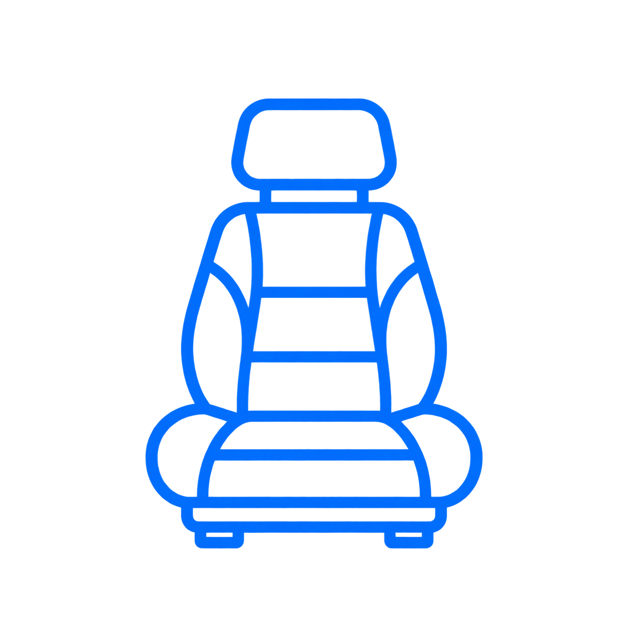 A neon blue outline of a wheelchair on a black background.