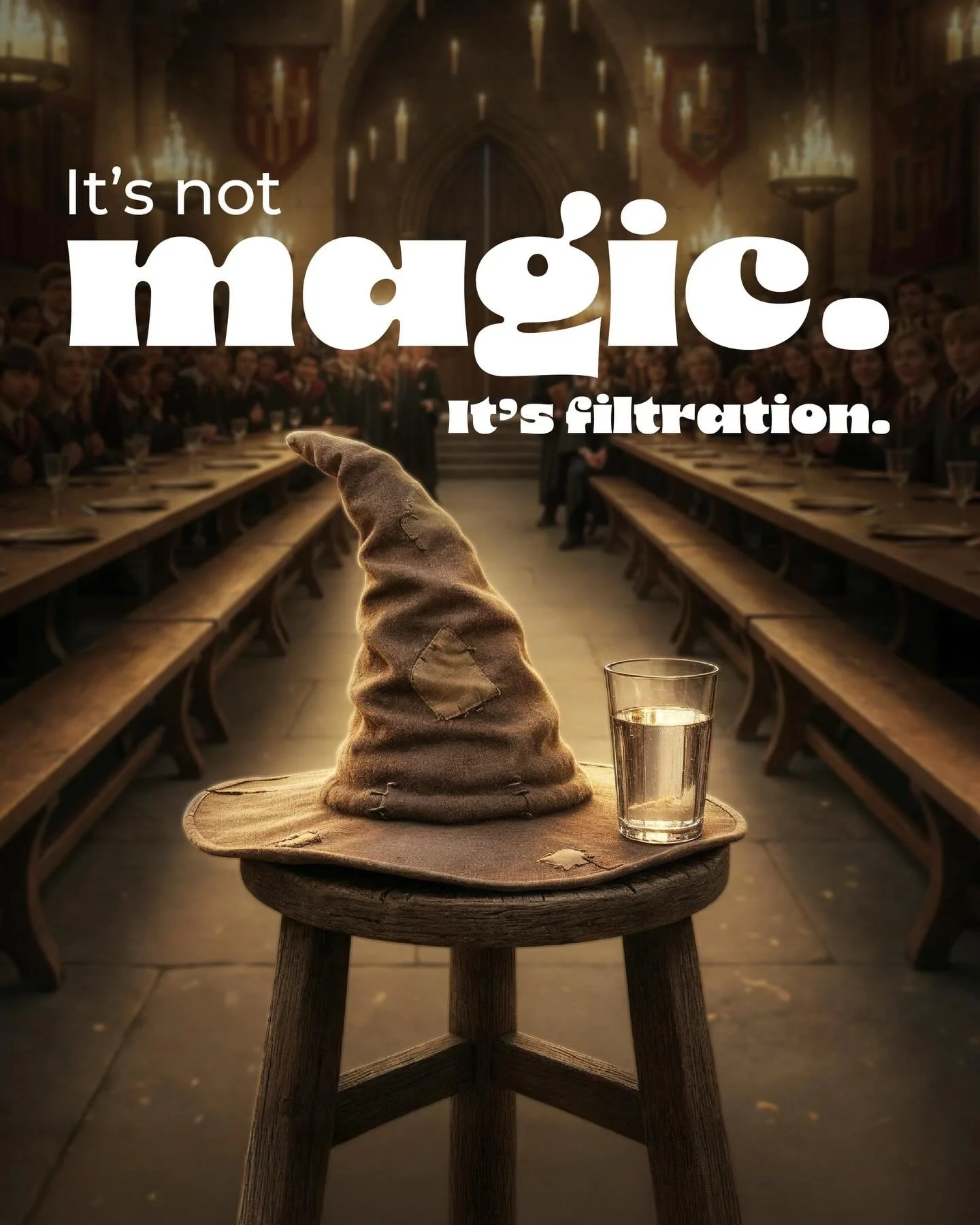 You don&rsquo;t need spells or wands &mdash; just a good filter. Watch your tap turn basic water into liquid gold, right before your eyes.

The filter does the heavy lifting.
Activated carbon and membranes trap chlorine, rust, microplastics, and odd 