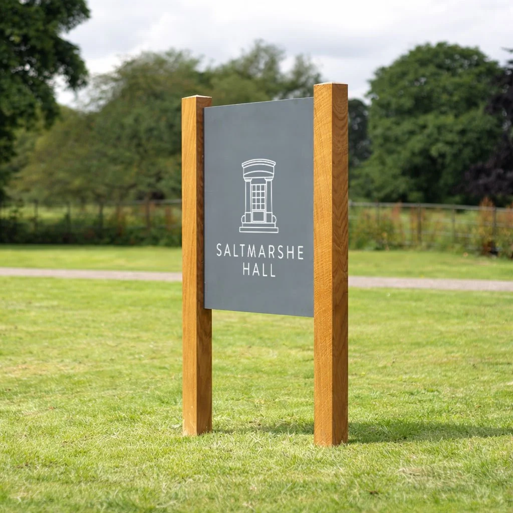 Saltmarshe Hall sign