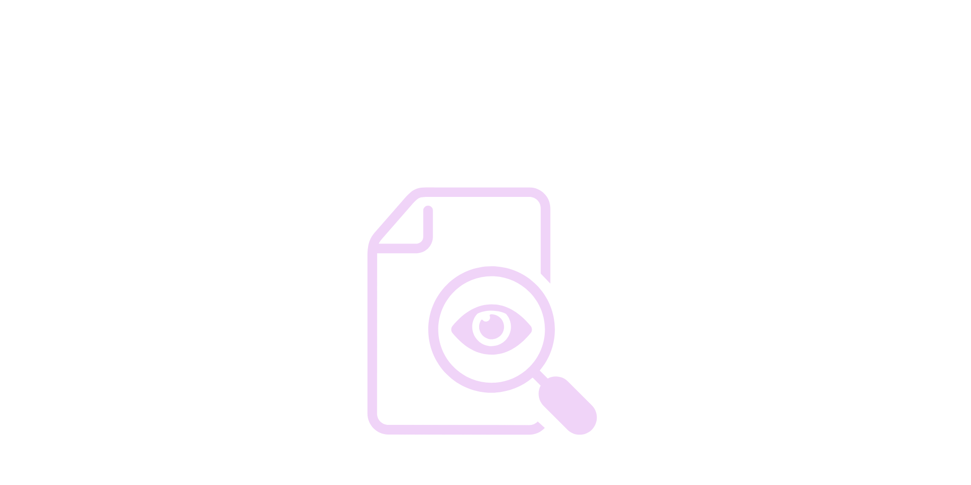 The image depicts the word "Transparency" above a purple outline of a mobile device with an eye symbol inside a magnifying glass.