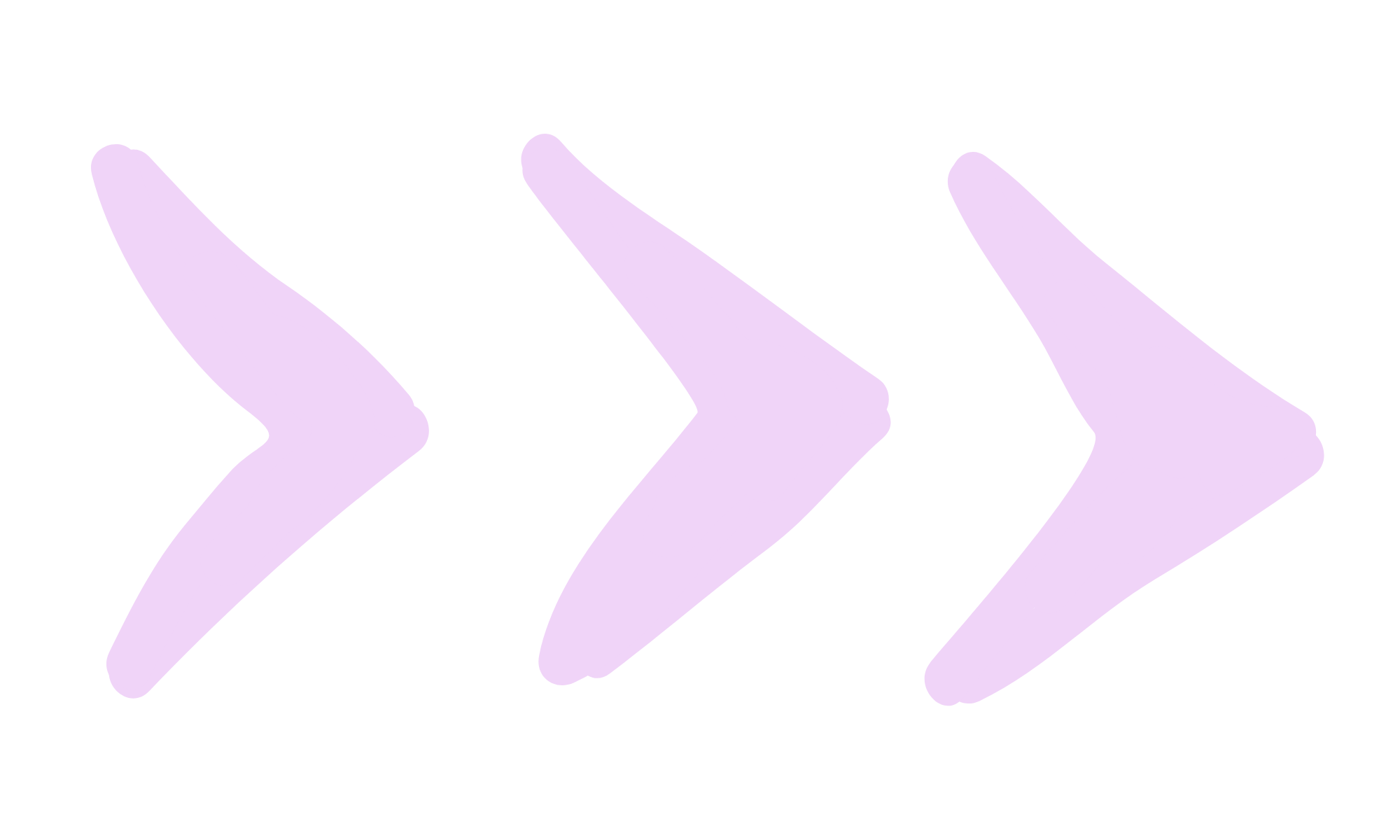 Three arched arrows pointing to the right, in a sequence, in purple color on a black background.