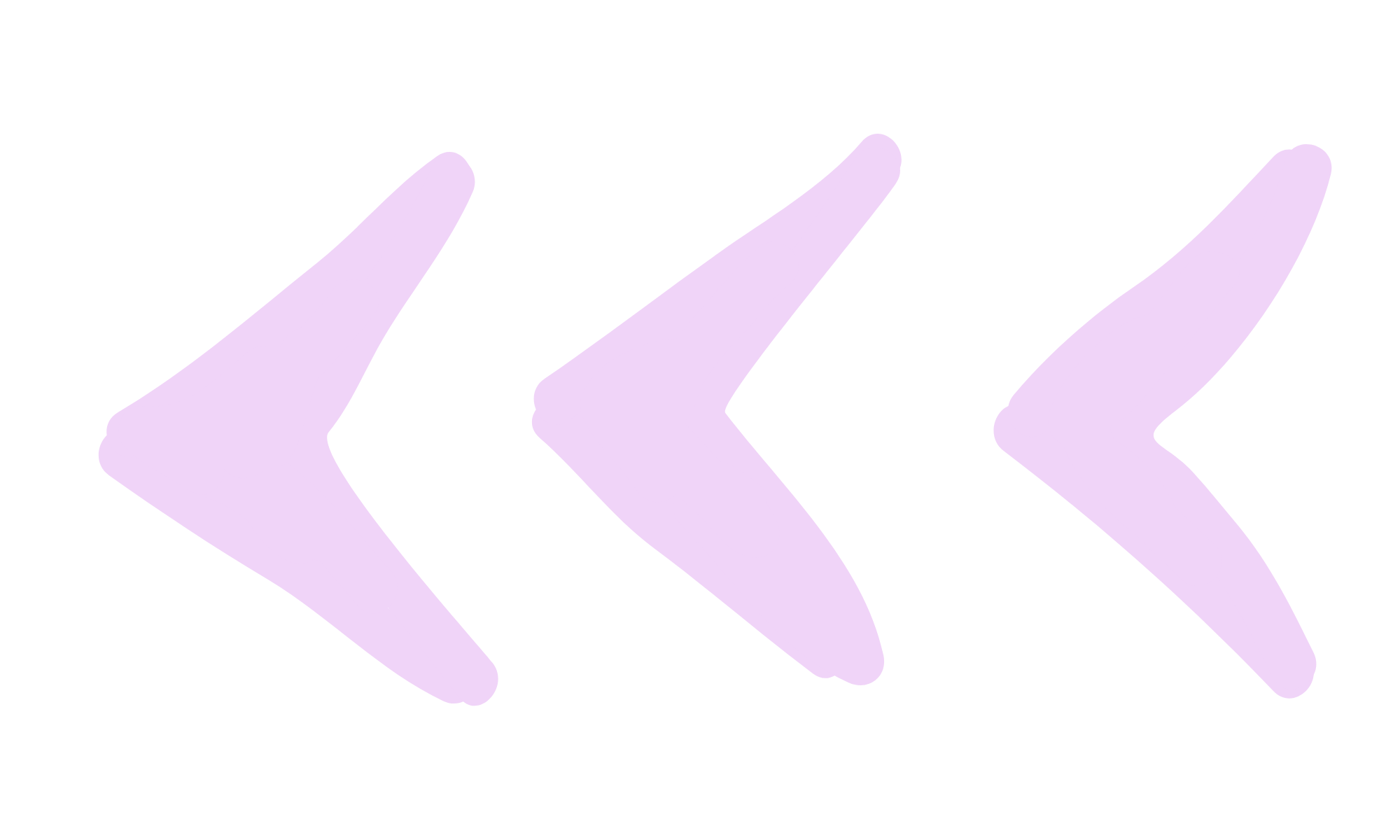Left-pointing arrows in light purple color on a black background