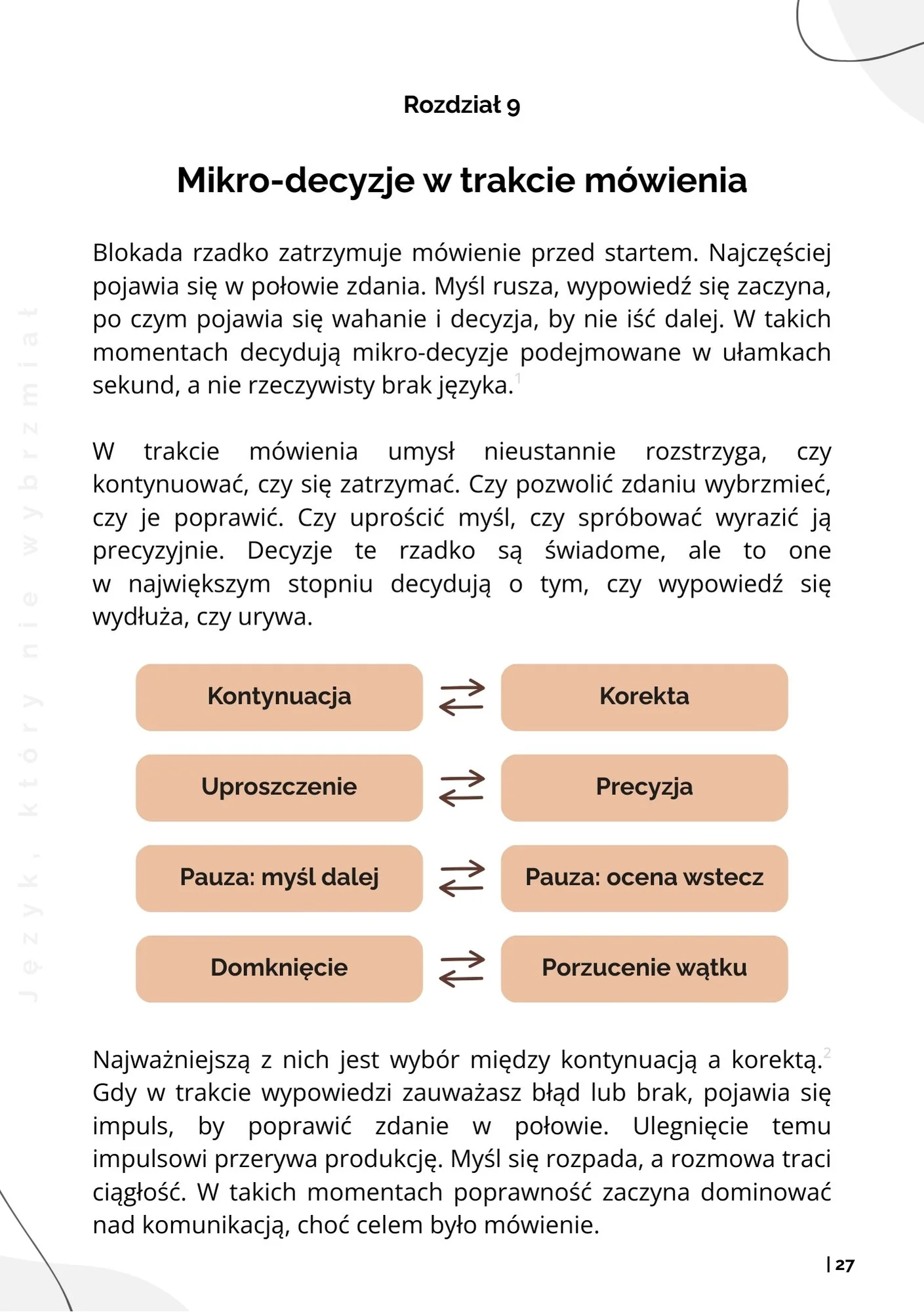 Podgląd fragmentu książki o mechanizmie blokady mówienia