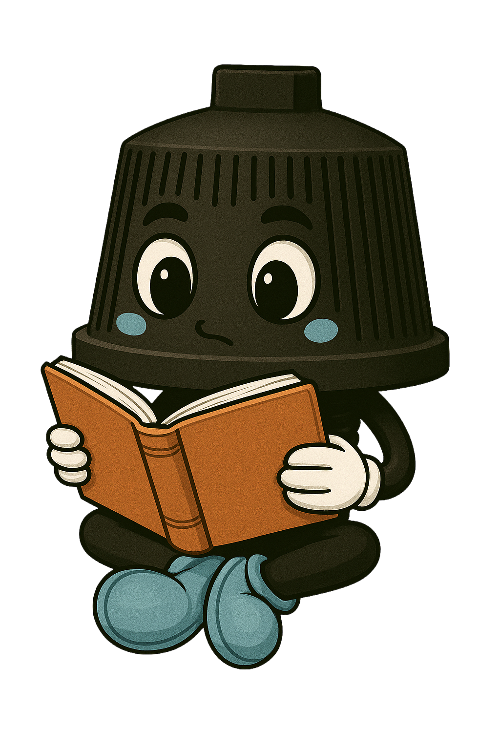 Maskottchen einer Filterdüse im Cartoon-Stil