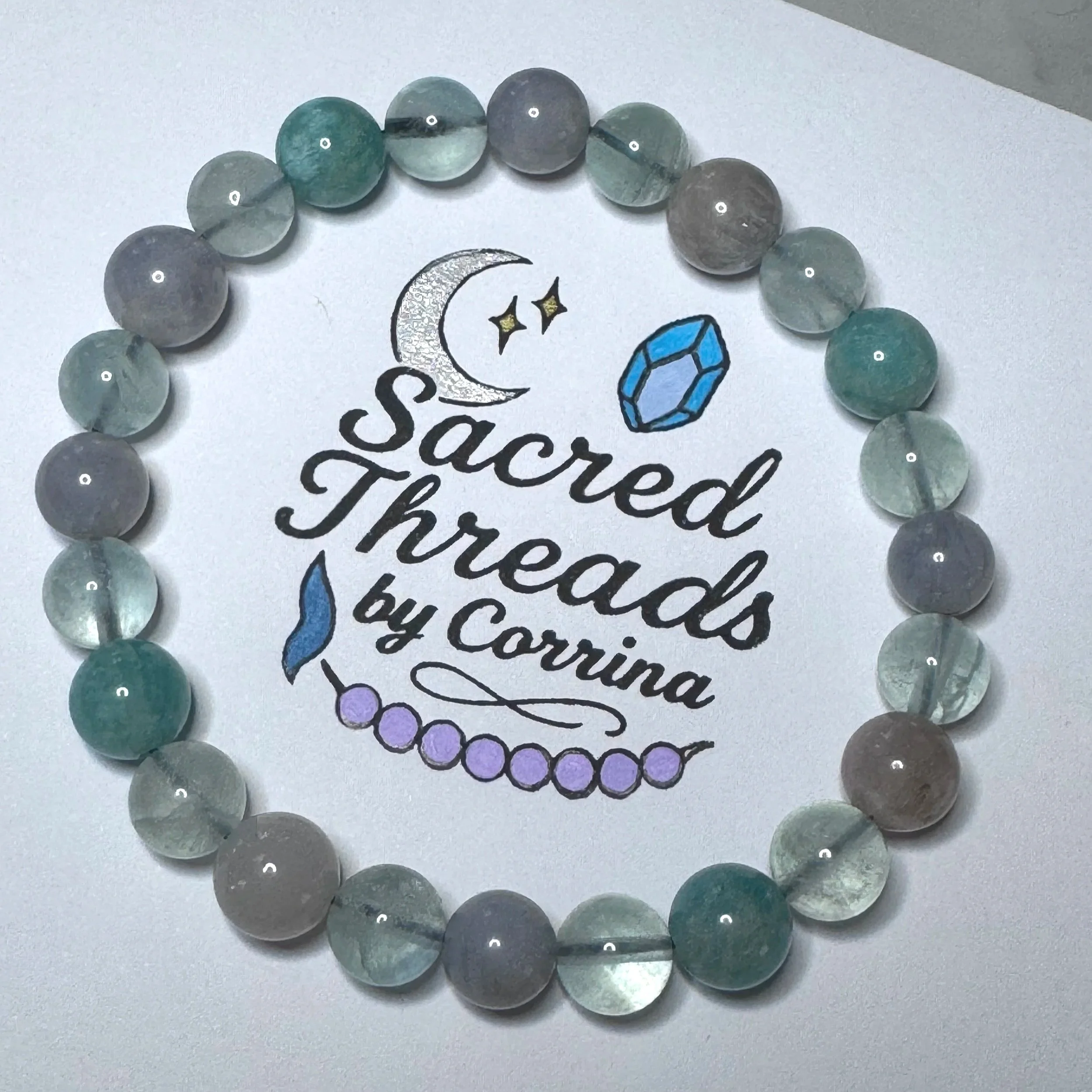Blue Fluorite, Amazonite & Blue Rose Quartz
